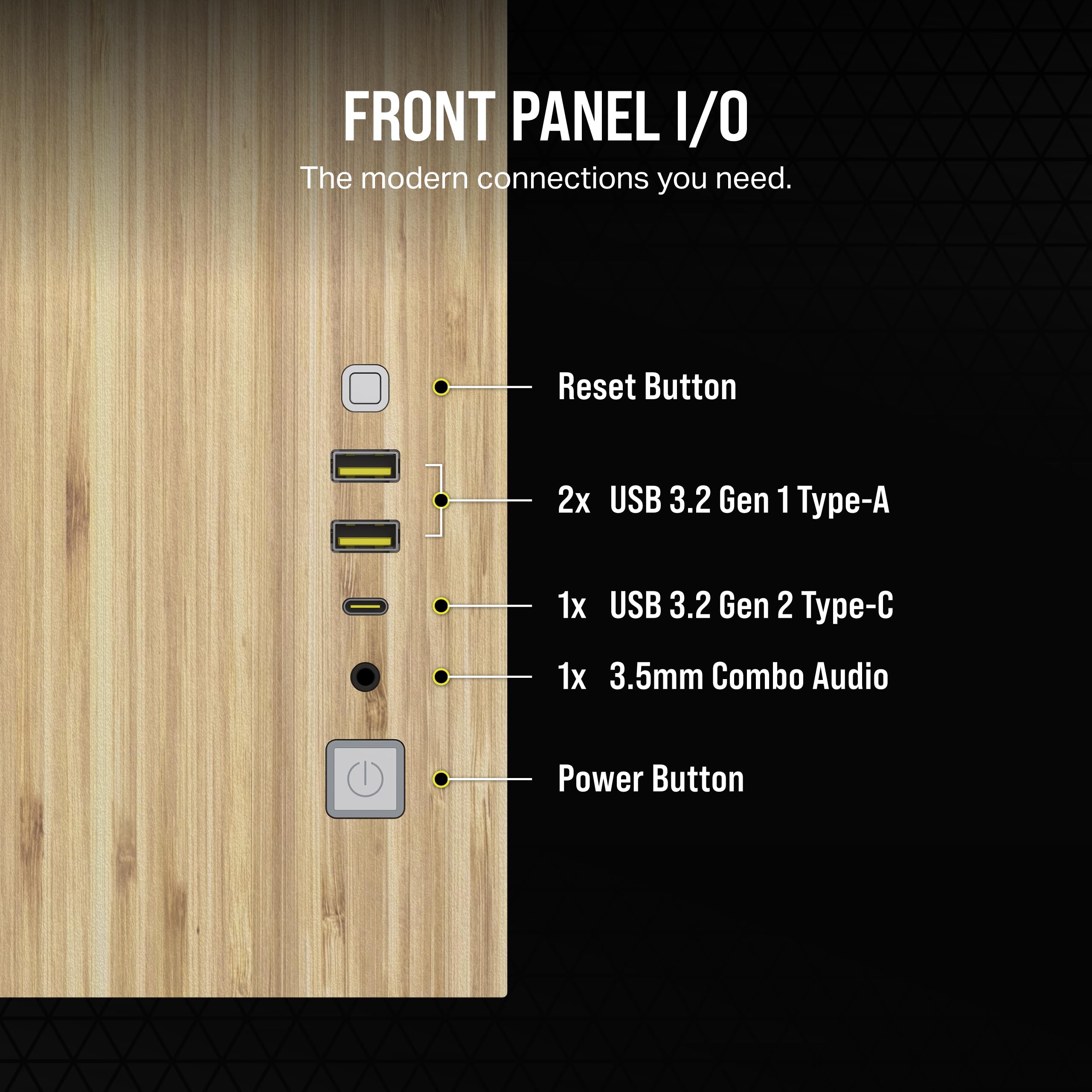 CORSAIR 2500X mATX PC Case - Dual Chamber Design, Panoramic Tempered Glass, Reverse Motherboard Compatibility - White/Bamboo Wood - Perfect for Compact Gaming Rigs & Home Office Setups