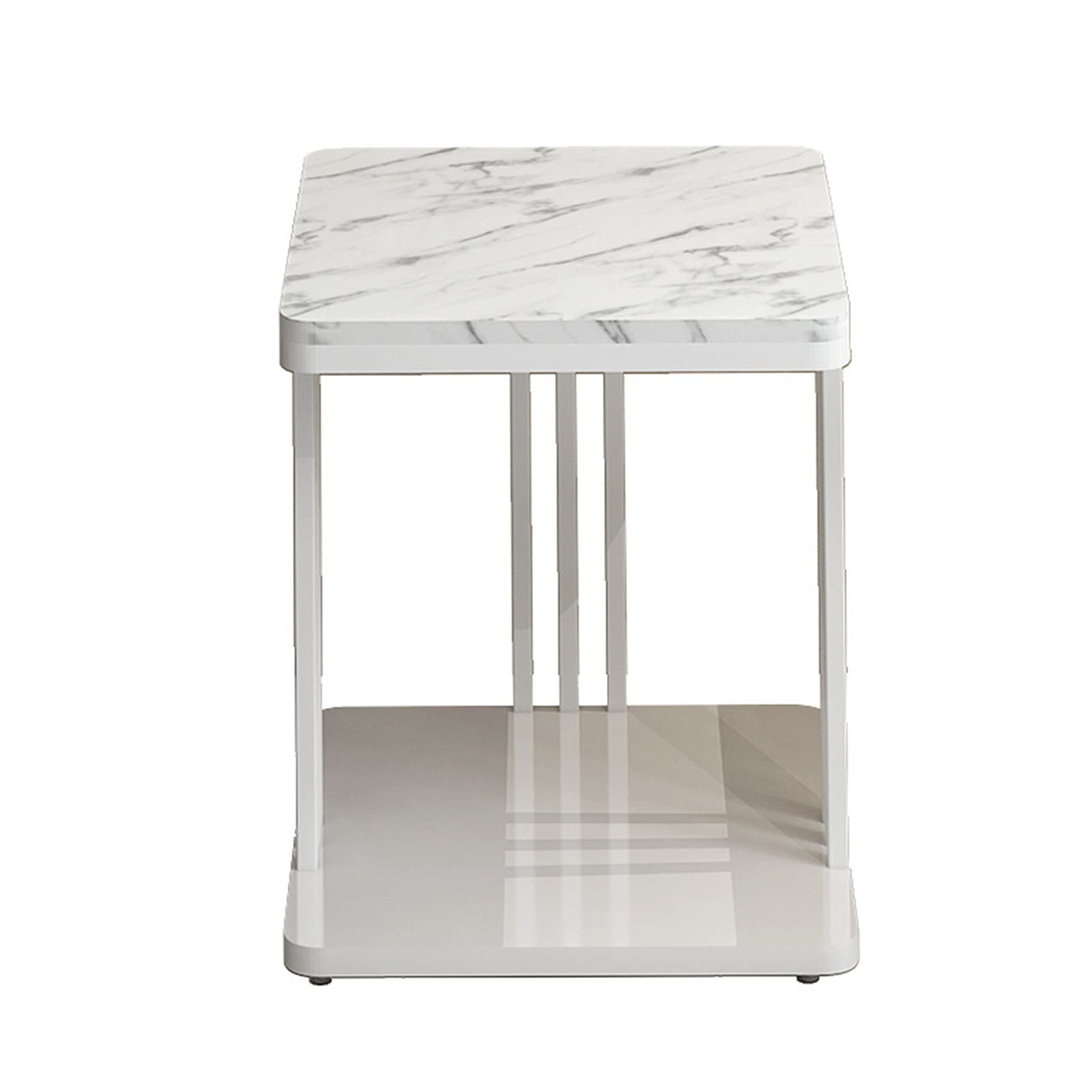KAUTO European Style Wrought Iron Bedside Table - White Minimalist Nightstand with Storage for Bedroom, Living Room & Office - Compact End Table with Durable Paint Finish