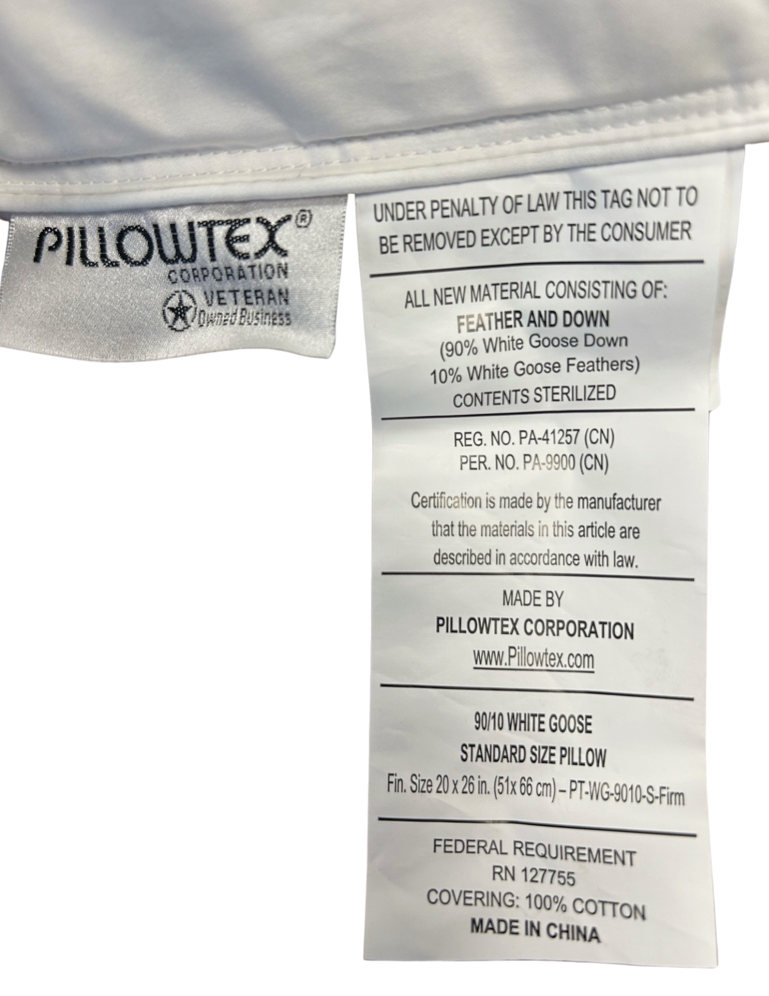 Premium Pillowtex White Goose Down Pillow - Medium Firm Support for Neck & Back Pain Relief - Luxury Hotel Quality Bedding for Side, Back & Stomach Sleepers