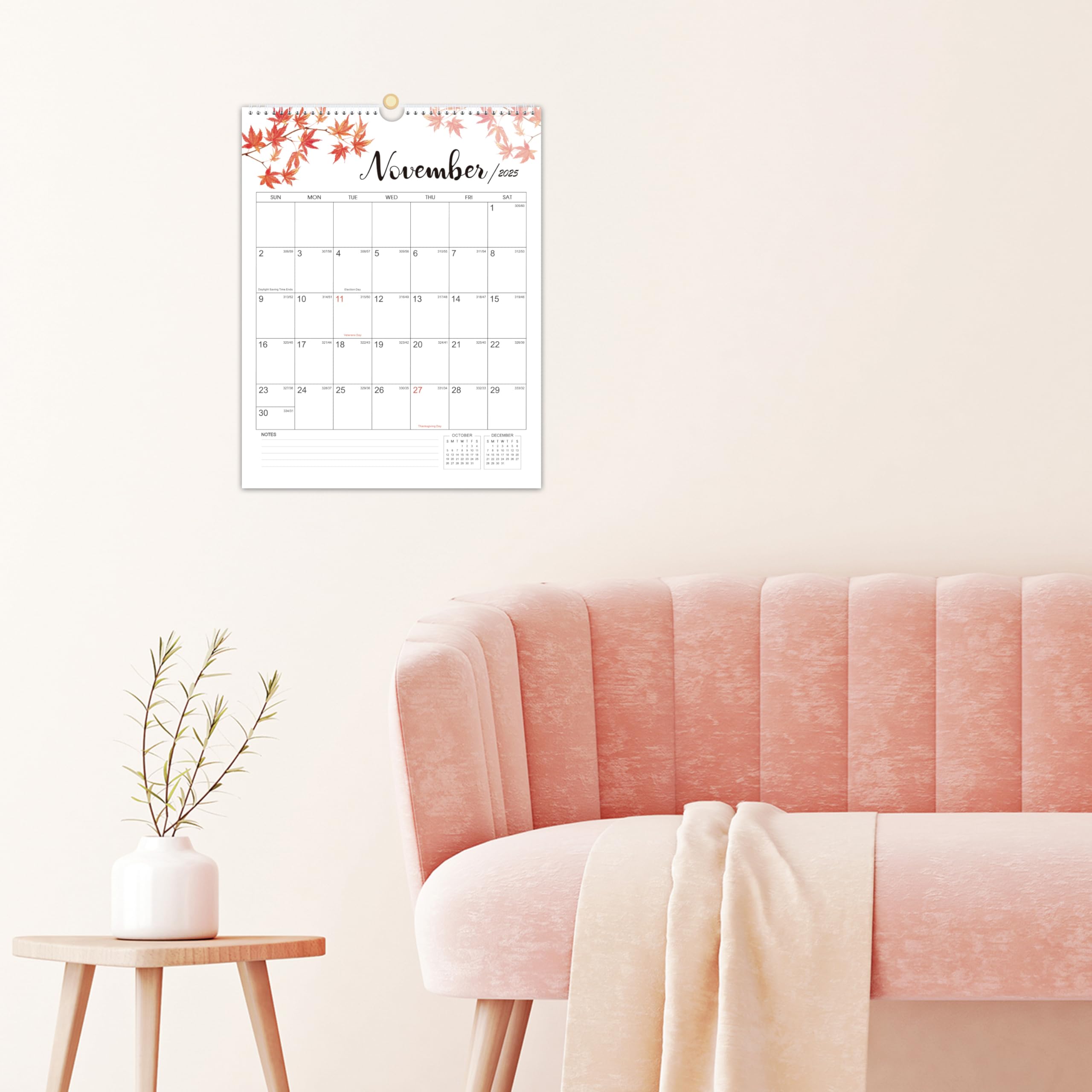 2025-2026 Wall Calendar - 18 Month Vertical Hanging Calendar from July 2025 to December 2026 | 14.8 x 11.5 Inches Large Monthly Planner with Julian Dates | Perfect for Home, Office & School Organization