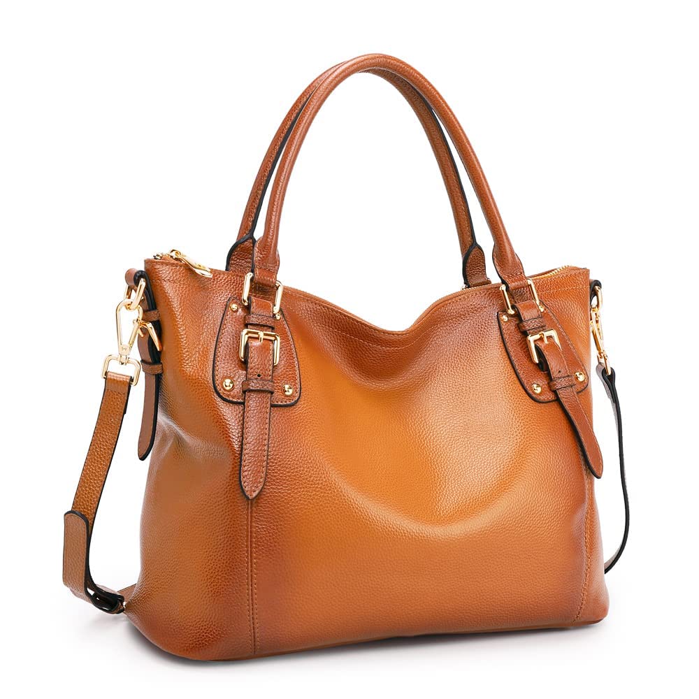 Kattee Genuine Leather Handbags for Women - Stylish Tote Shoulder Bag, Designer Satchel Purse with Top Handles & Crossbody Strap, Large Capacity - Perfect for Work, Travel & Everyday Use