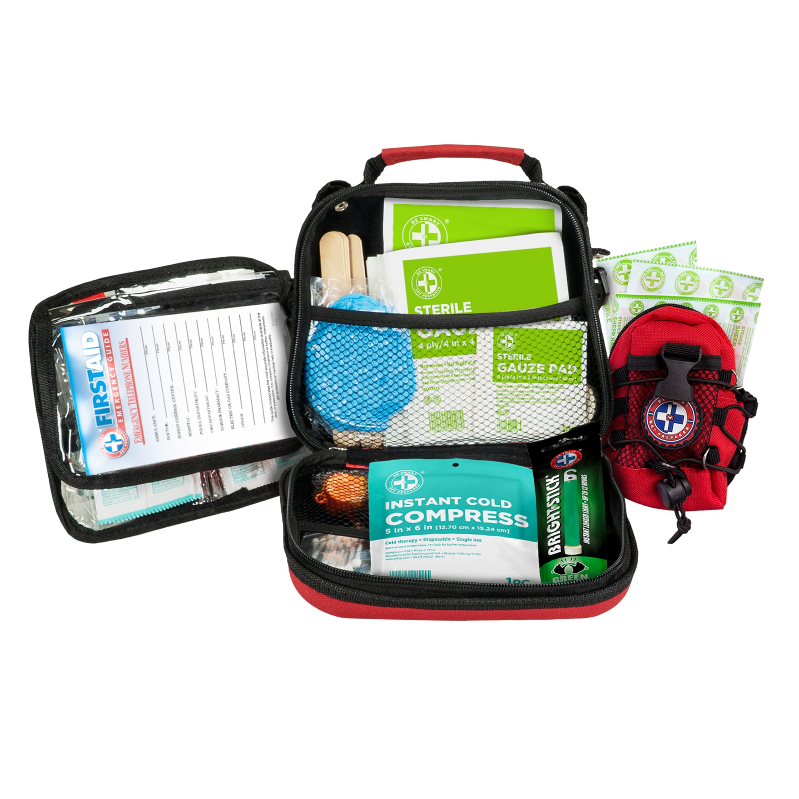 398pc Emergency First Aid Kit with Mini Kit - for Home, Car & Outdoor Safety