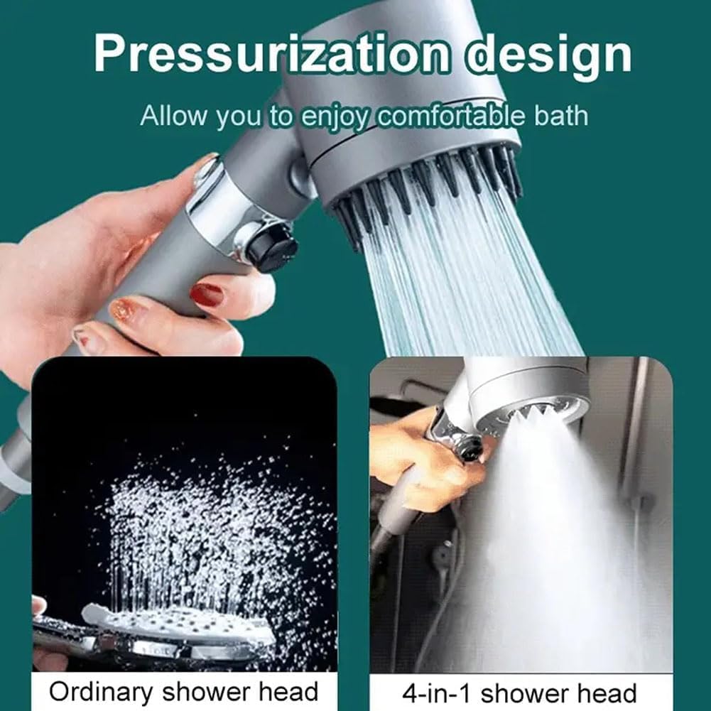 German Multifunctional Massage Shower Head with Filter - 3 Spray Modes, High Pressure, One-Touch Control for Relaxation | Perfect for Spa-Like Experience at Home, Muscle Relief & Skin Care