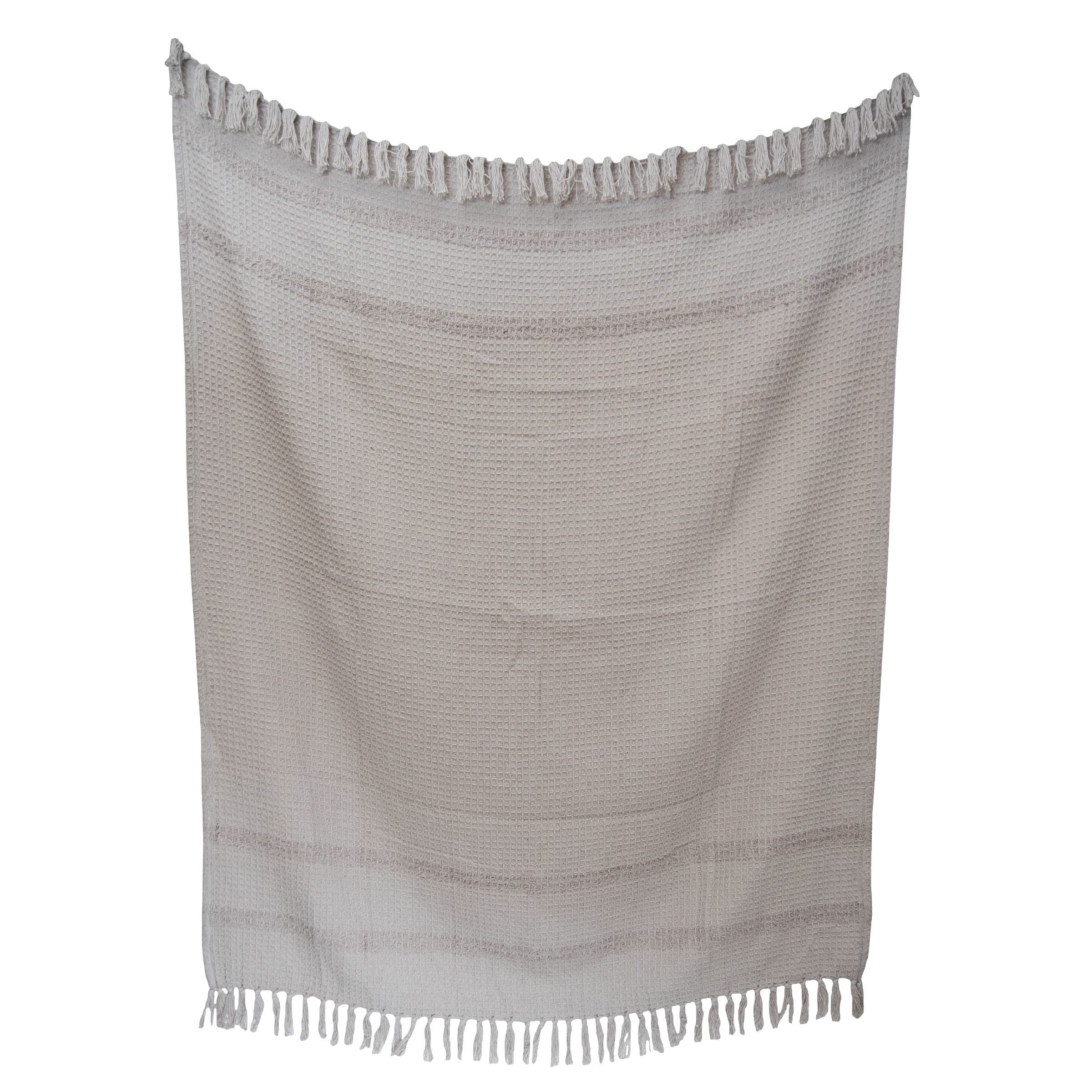 Foreside Hand Woven Gray Cotton Throw Blanket - Soft & Cozy for Sofa, Bed & Outdoor Use - Home Decor & Gift Idea