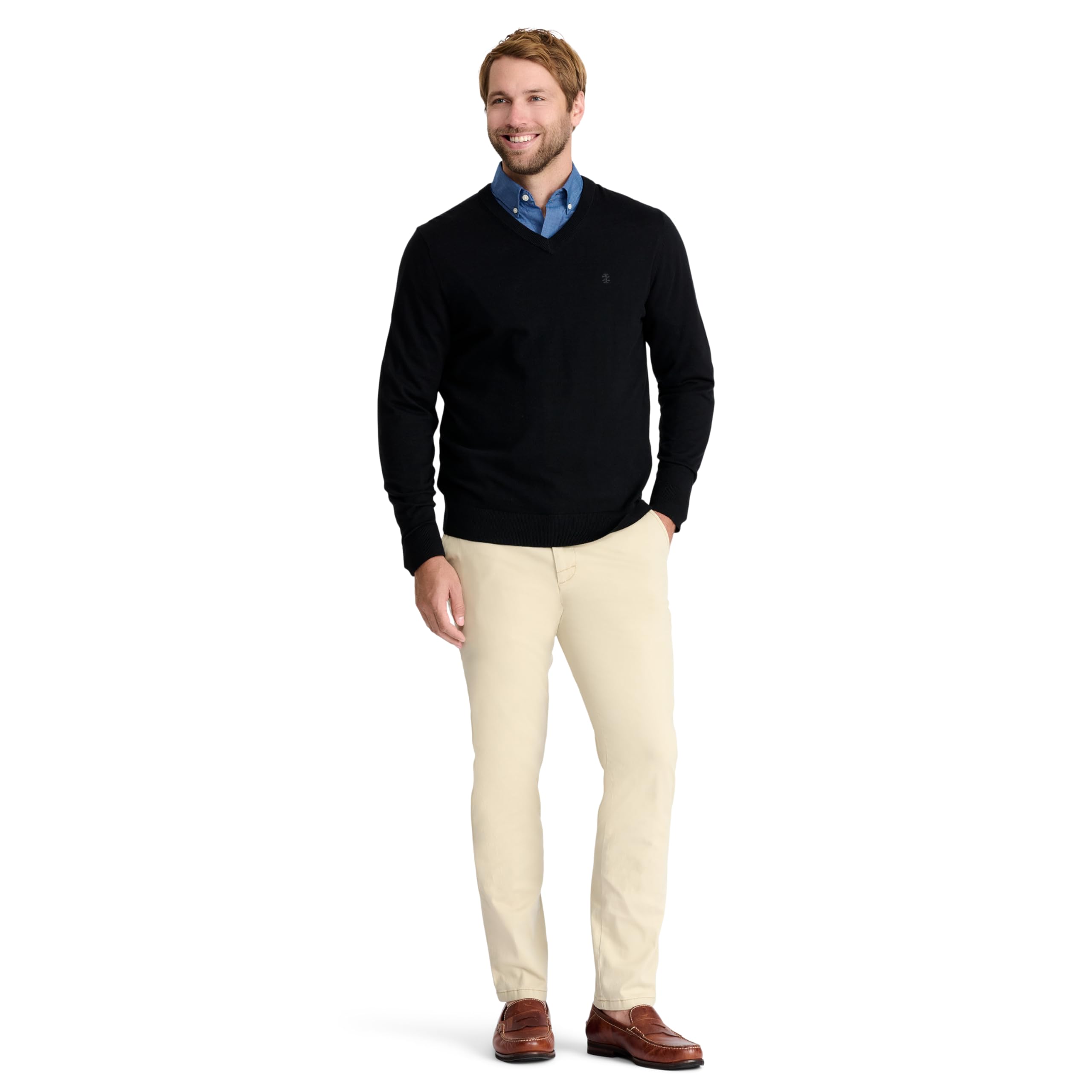 IZOD Men's Premium Soft V-Neck Sweater - Comfortable Casual Pullover for Fall & Winter - Perfect for Office, Date Night & Weekend Outings