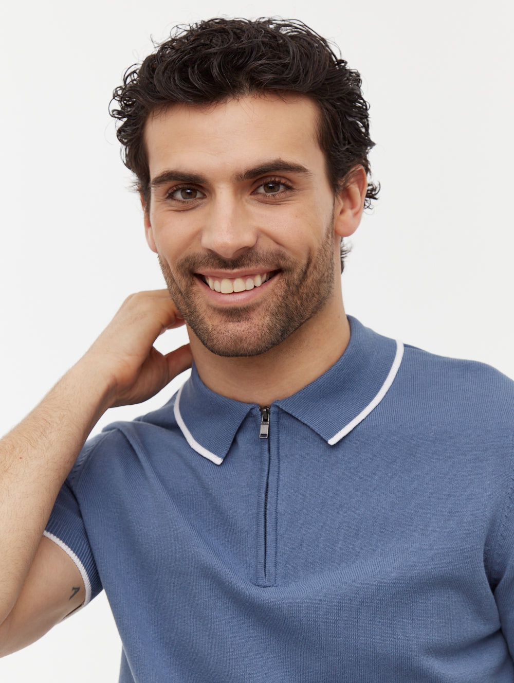 Settio Men's Knit Polo Shirt - Comfortable Casual Short Sleeve Button Down Shirt for Business, Golf & Everyday Wear