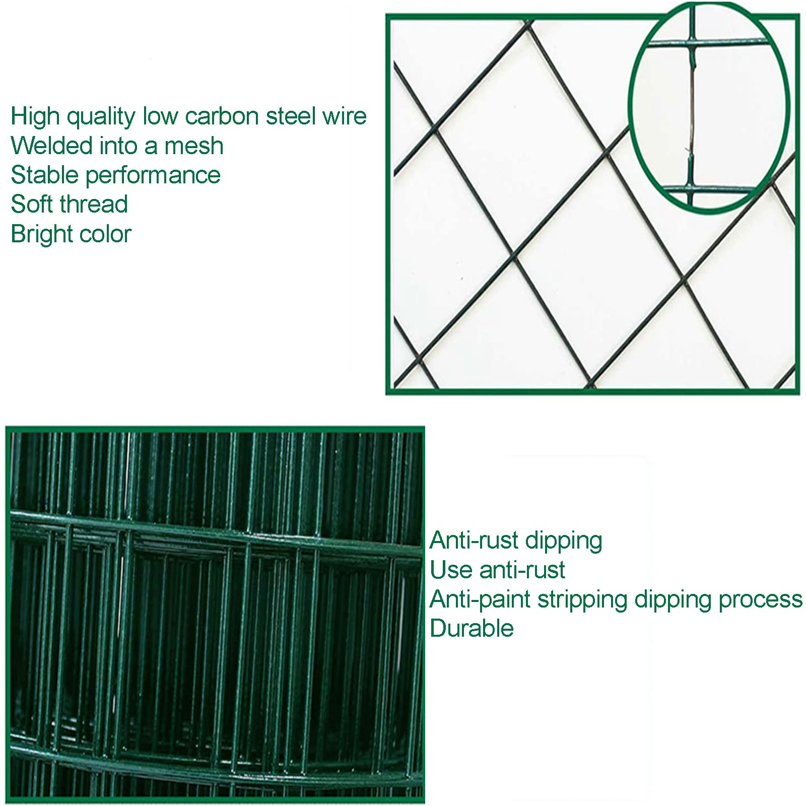 LFFH Green Vinyl Coated Welded Wire Mesh - 1.5mm Wire Diameter, 3cm Hole Size - 1x30m Garden Fencing for Chicken Coop, Poultry Netting & Plant Protection - Durable Outdoor Use for Backyard, Farm & Garden Security
