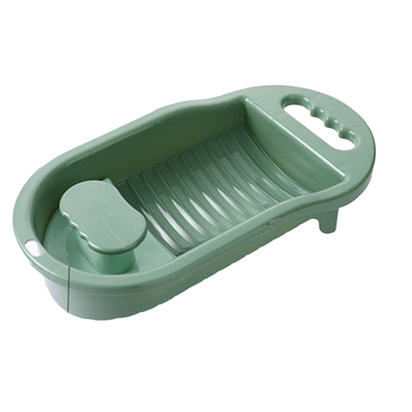 Dolity Handheld Washboard for Underwear & Delicates - Portable Laundry Scrubbing Board with Built-in Soap Dispenser - Ideal for College Dorms, Travel & Small Space Living - Bathroom & Household Essentials (Green)
