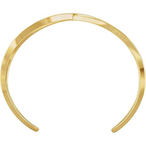 14K Yellow Gold Criss-Cross Cuff Bracelet 7