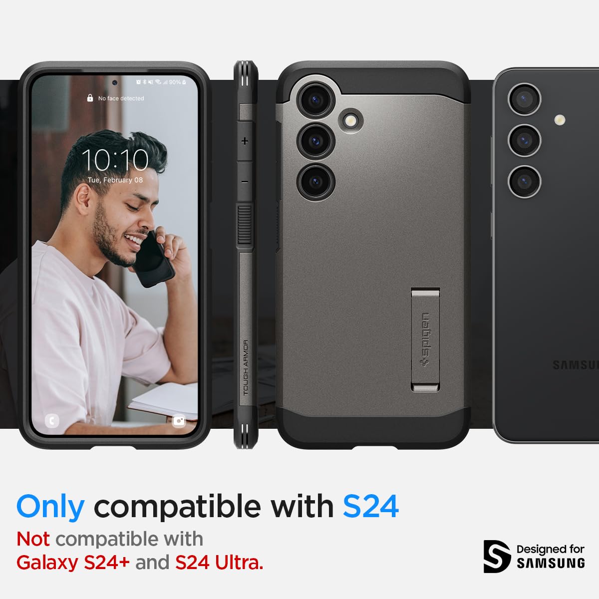 Spigen Tough Armor Heavy Duty Shock Resistant Case for Samsung Galaxy S24 - Gunmetal | Military-Grade Protection | Perfect for Outdoor, Work & Daily Use