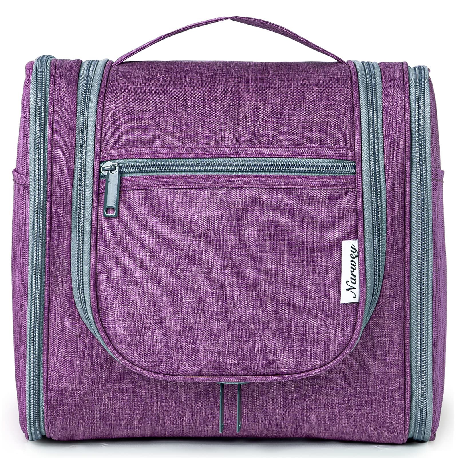 Premium Hanging Toiletry Bag for Women - Large Travel Makeup Organizer with Multiple Pockets for Cosmetics & Toiletries (Dark Purple) | Perfect for Vacation, Gym, Camping & Business Trips