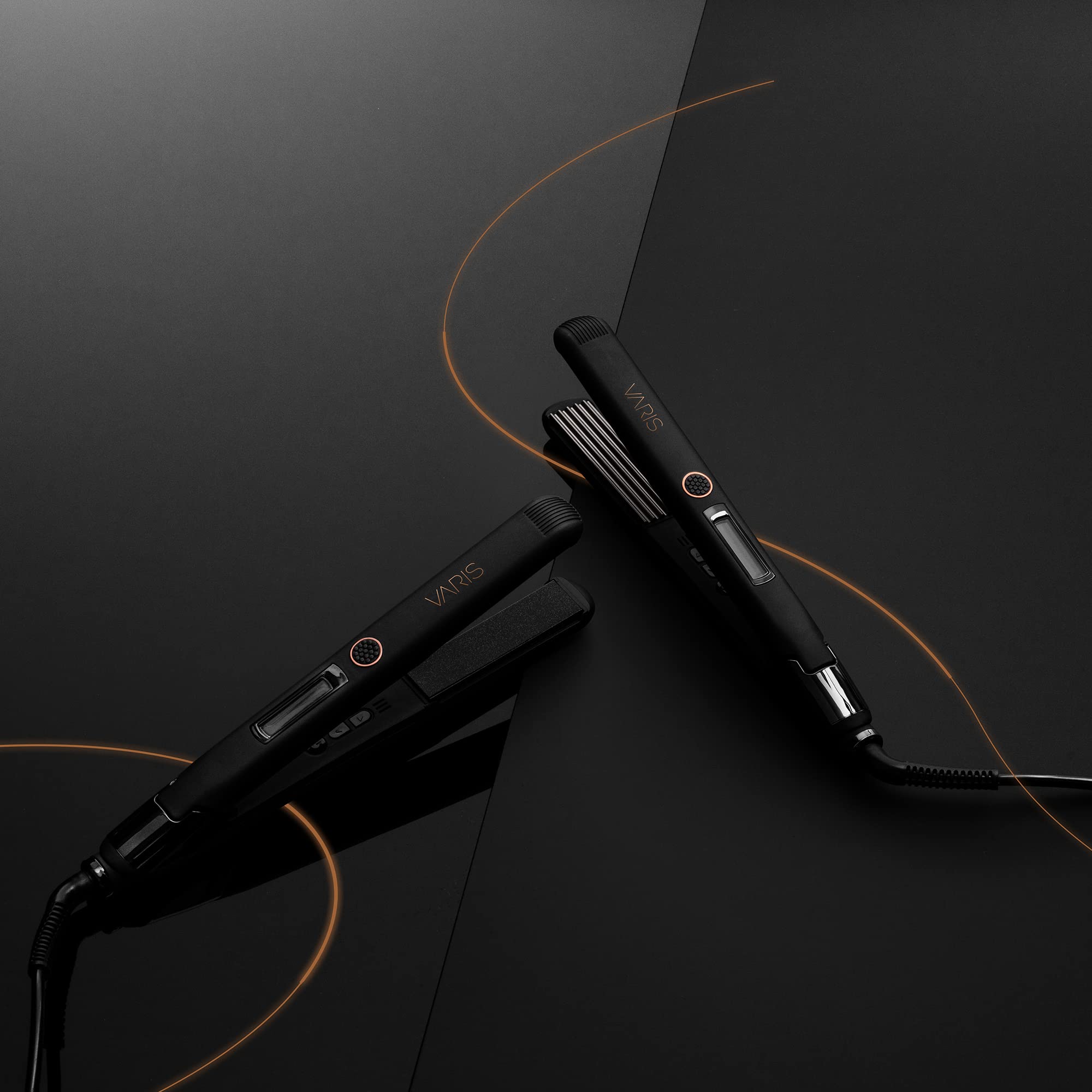 VARIS Creative Energy Smoother - 1 Inch Professional Ceramic Flat Iron with Digital Temperature Control for Salon-Quality Hair Styling at Home