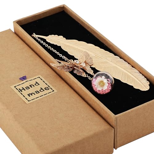 Feather Gold - Pink Crystal White Flowers