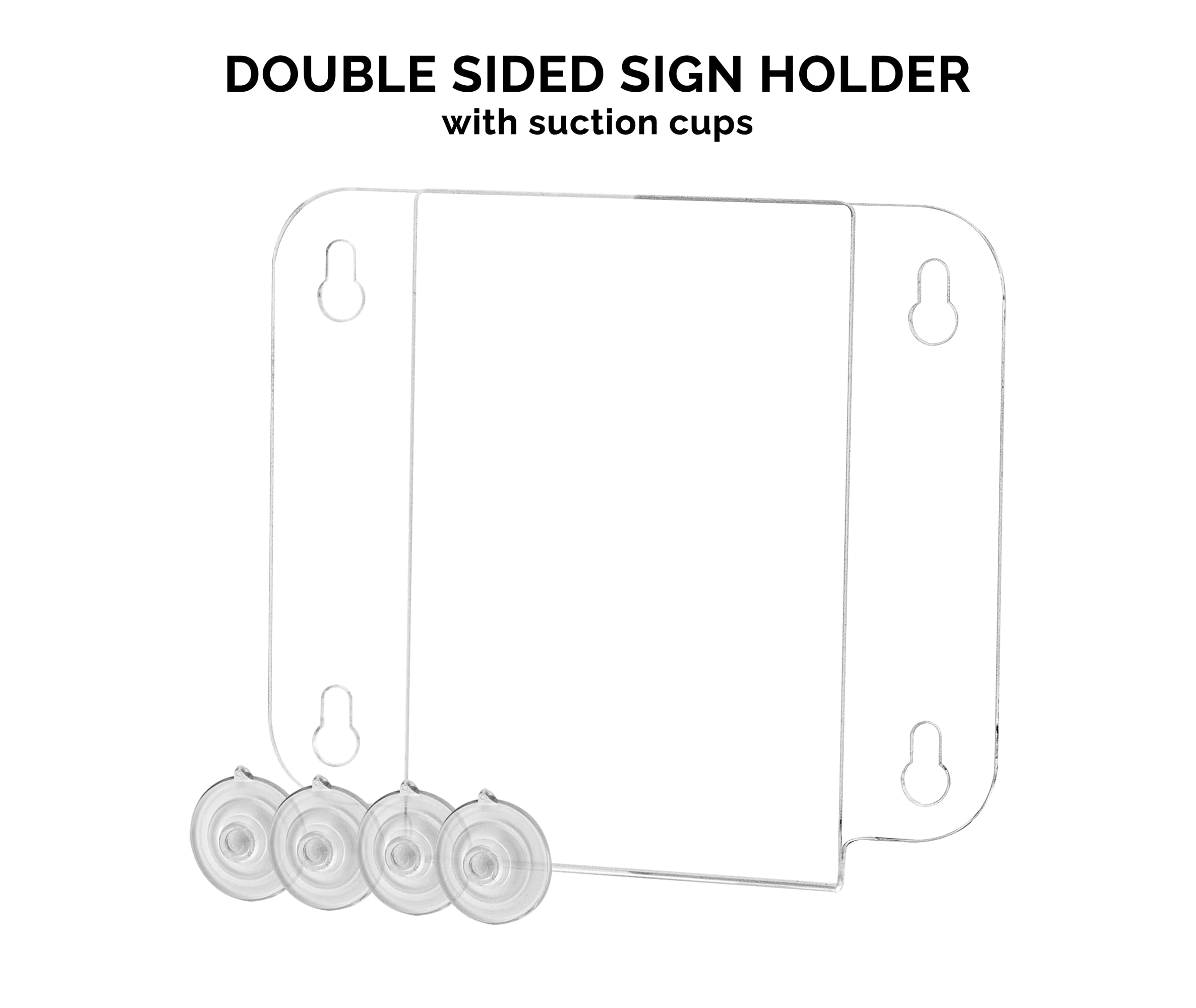 2 Pack 4x6 Inch Double Sided Suction Cup Sign Holders - Indoor/Outdoor Window & Glass Wall Mount for Advertising, Hours of Operation, Directions & Photo Notices - Perfect for Retail Stores, Restaurants & Office Signage