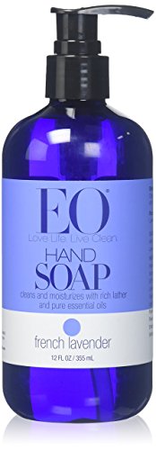 EO Products Liquid Hand Soap - French Lavender Scent, 12 oz - Moisturizing & Antibacterial Hand Wash for Home, Kitchen & Bathroom Use