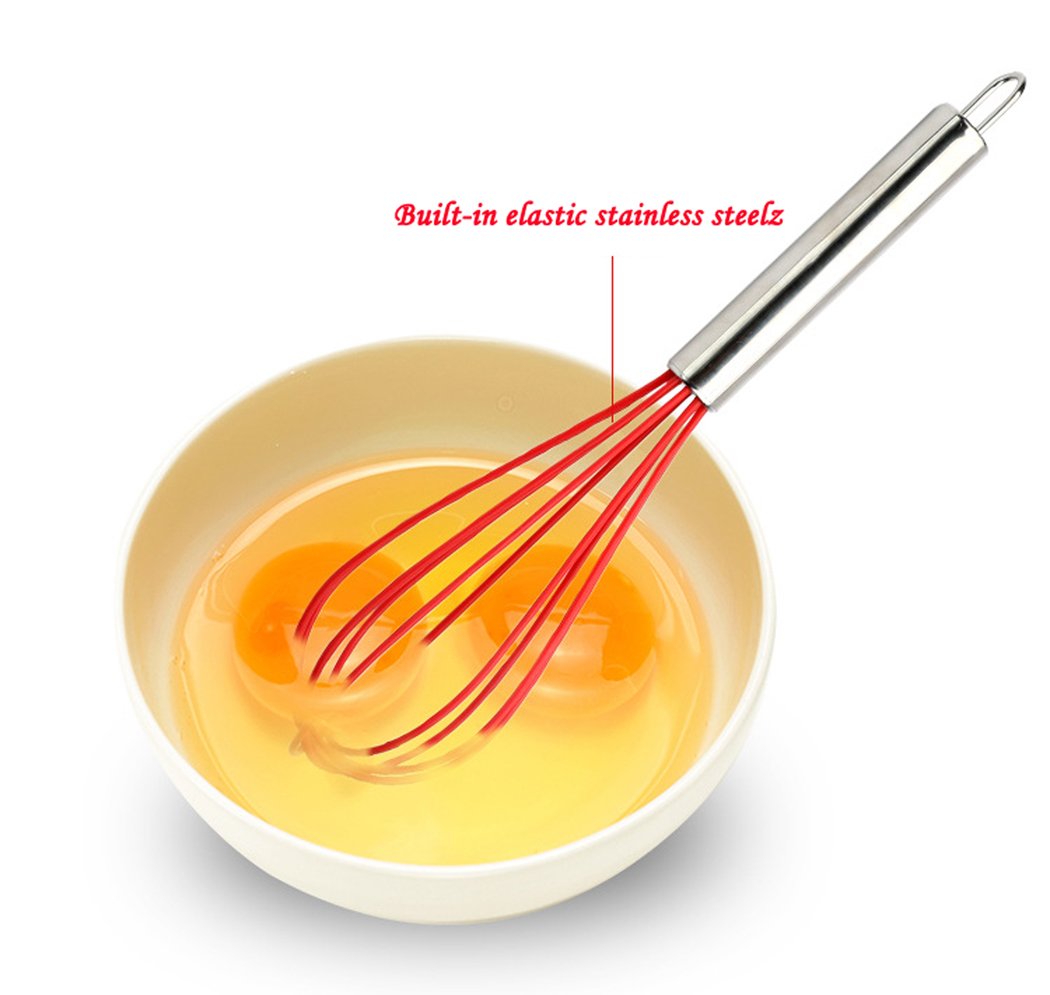 5-Piece Silicone Kitchen Utensil Set - Heat-Resistant Spatula, Brush & Cooking Tools - Non-Stick, Dishwasher Safe - Perfect for Baking, Frying & Everyday Cooking (Red)