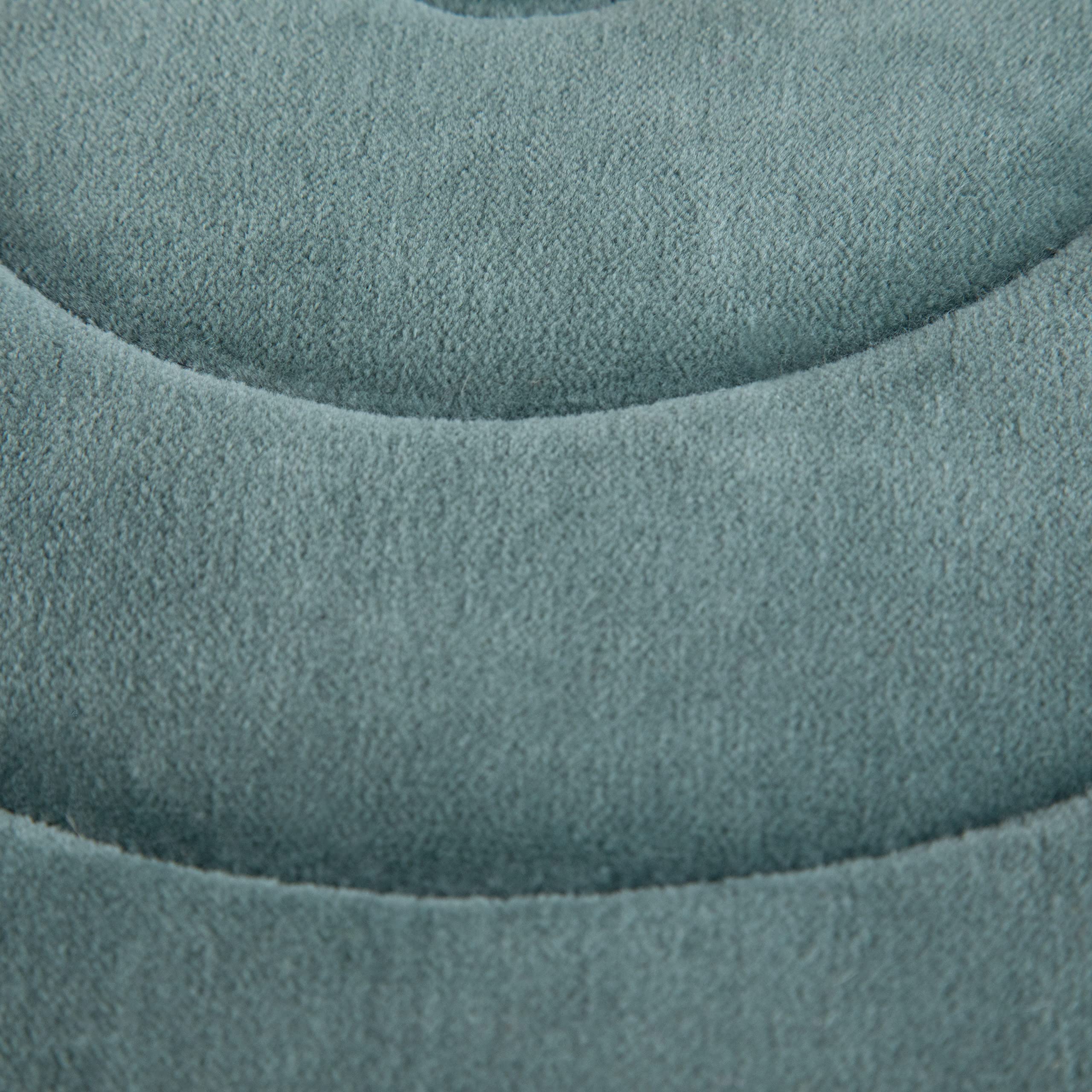 SIMPLIHOME Vivienne Boho Round Pouf Ottoman - Turquoise Velvet Fabric Footstool for Living Room, Bedroom & Nursery | Perfect for Seating, Decor & Kids Play Area