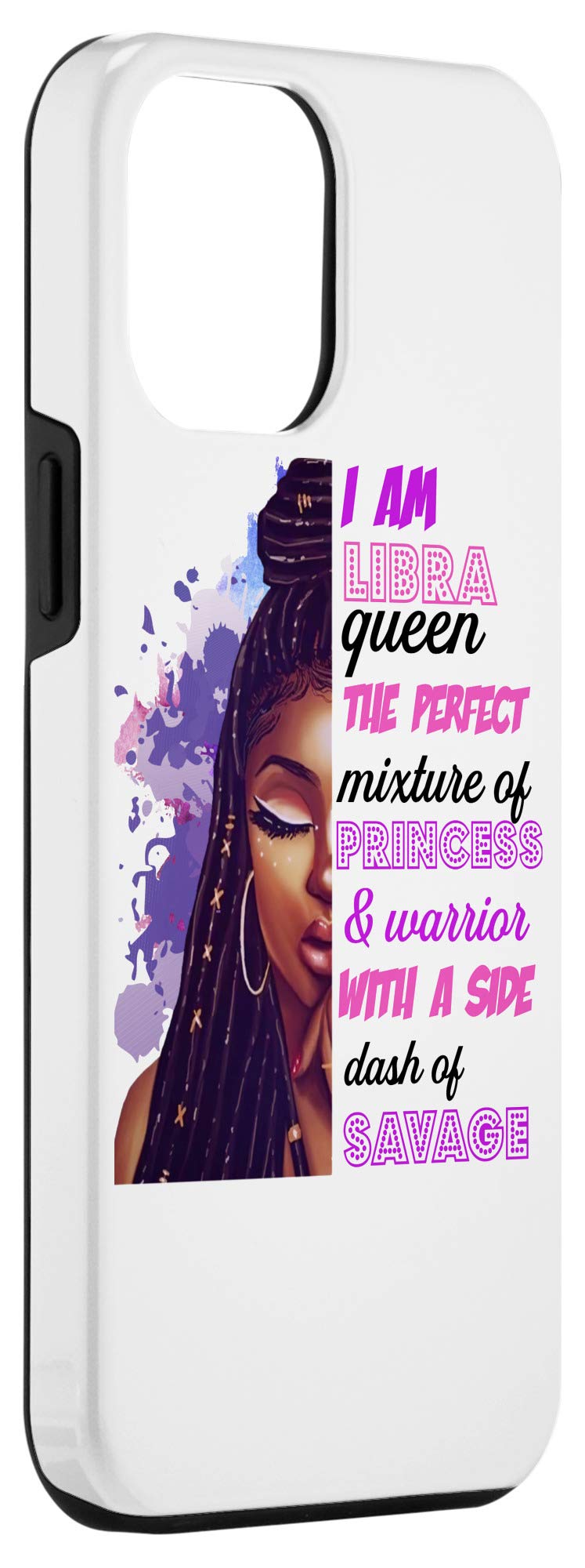 iPhone 12 Pro Max Case - Libra Zodiac Princess & Warrior Design - Stylish Black Phone Cover for Women - Perfect Birthday Gift - Protective & Cute Phone Accessory for Daily Use & Special Occasions