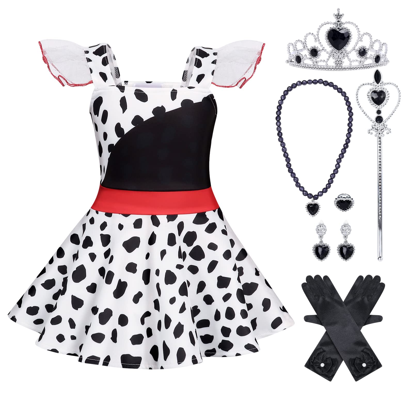 Ladybug Costume for Girls - Princess Dress with Polka Dots for Birthday Party, Halloween, Christmas & Carnival - Perfect for Dress Up, Cosplay & Themed Events