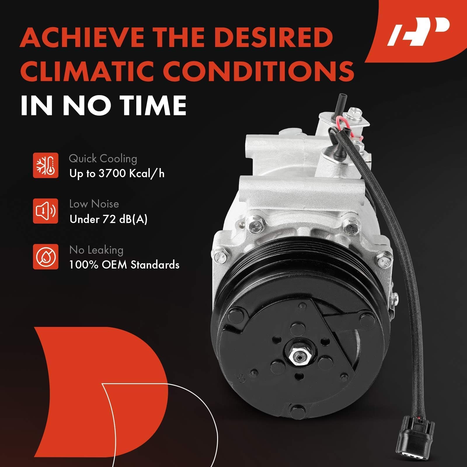 Premium AC Compressor with Clutch for 2009-2013 Honda Fit 1.5L - High Performance Replacement Part - Perfect for Summer Cooling & Long Road Trips