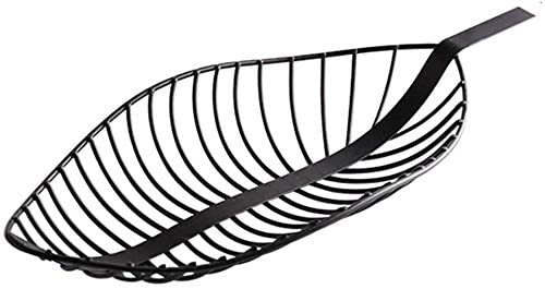 Leaf-Shaped Wrought Iron Fruit Basket - Rustic Hollow Drain Plate for Snacks, Dried Fruits & Home Decor | Perfect for Kitchen Counter, Dining Table & Living Room Display
