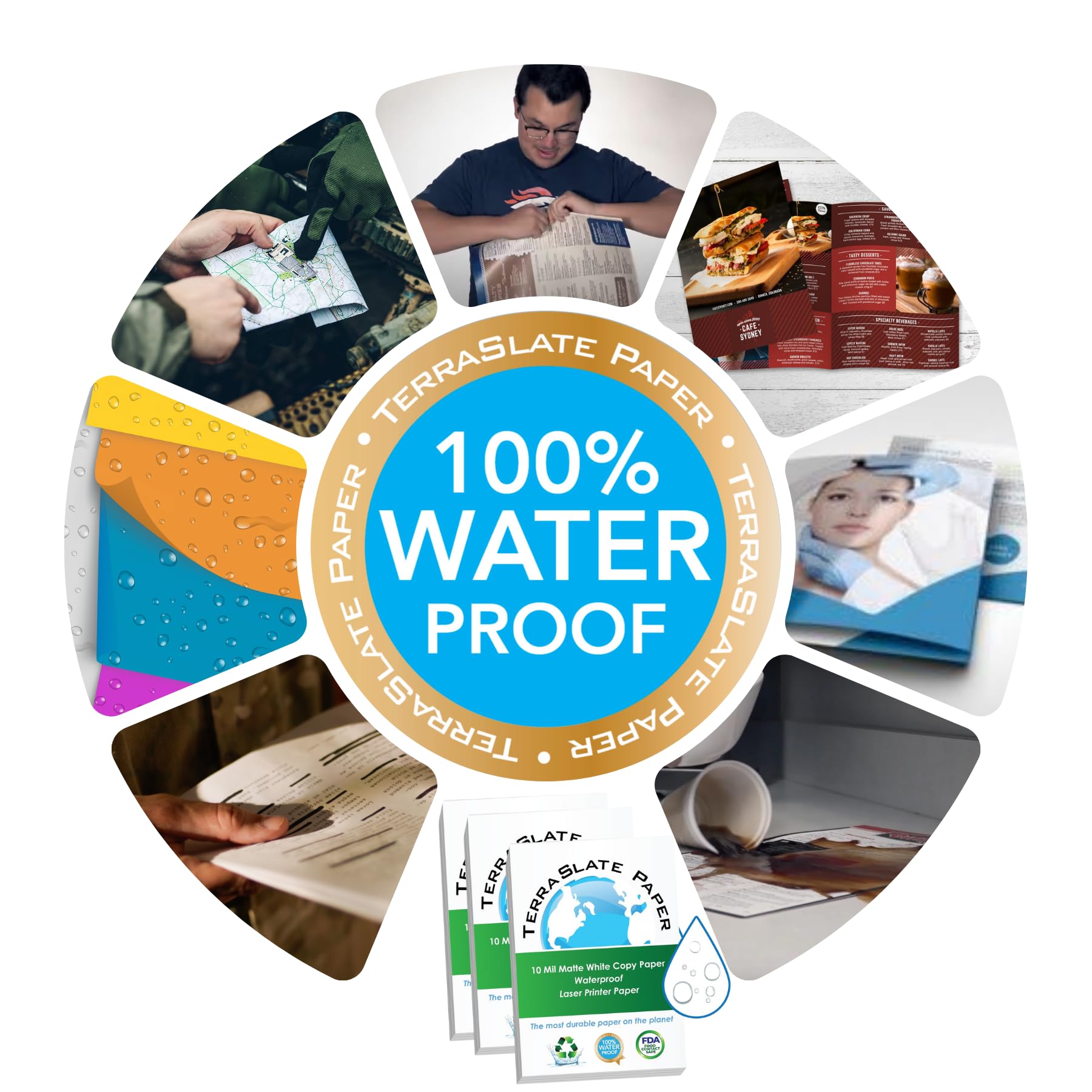 Waterproof Laser Printer Paper - 10 MIL Thick, 8.5