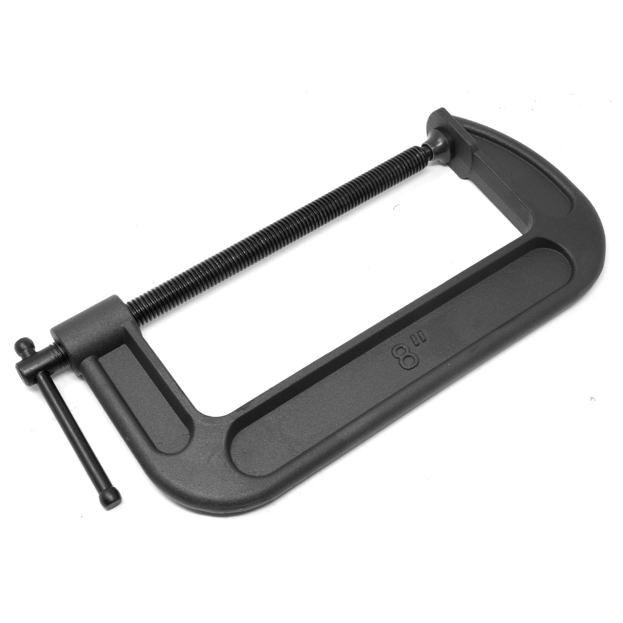 Heavy Duty Cast Iron C Clamps - 8 Inch Jaw Opening, 3.4 Inch Throat - Ideal for Woodworking, Metalworking, and DIY Projects