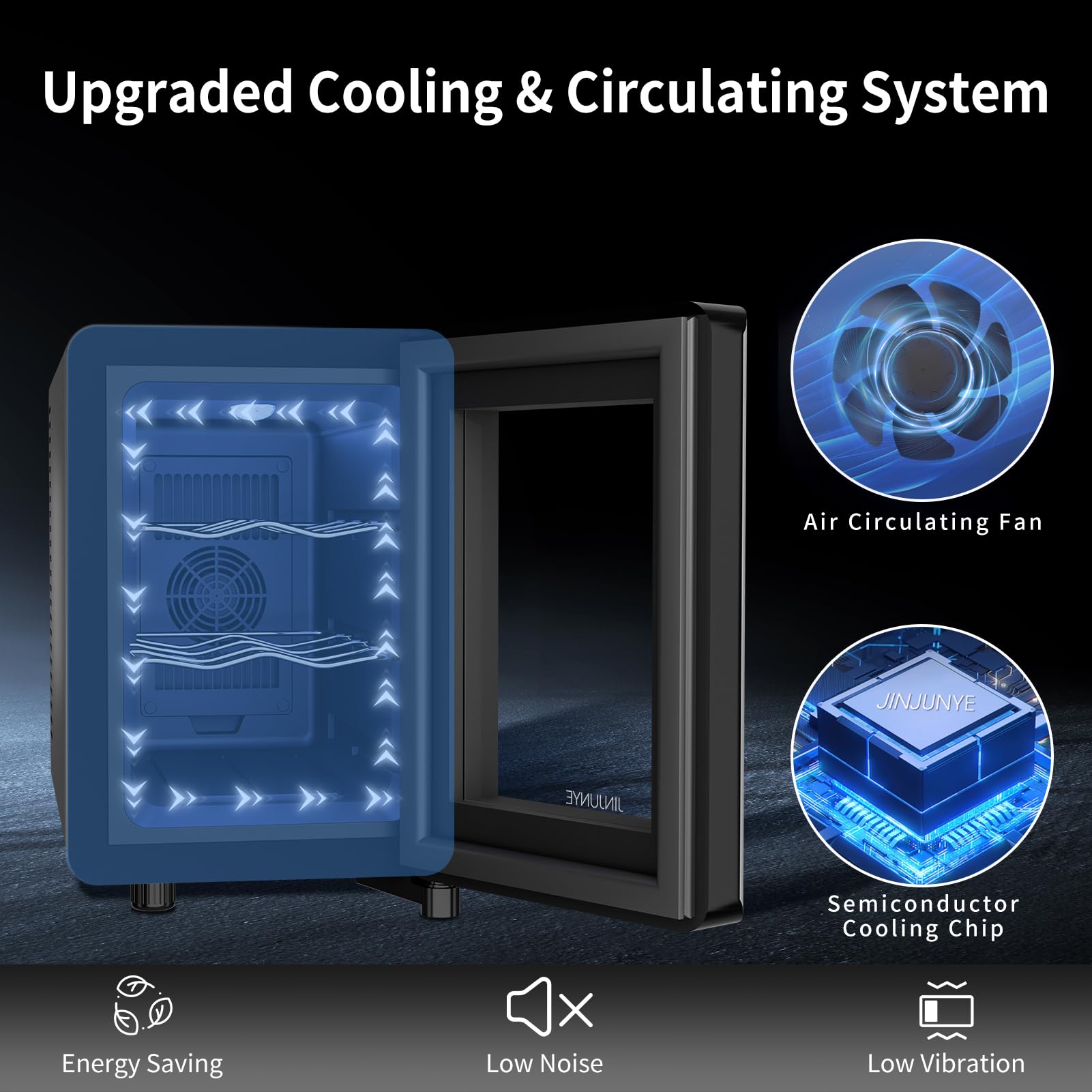 6 Bottle Wine Cooler with Digital Temperature Control (46-65℉) - Compact Countertop Wine Fridge, Freestanding Mini Wine Cellar with Glass Door - Perfect Gift for Wine Lovers - Ideal for Home, Office or Bar Use