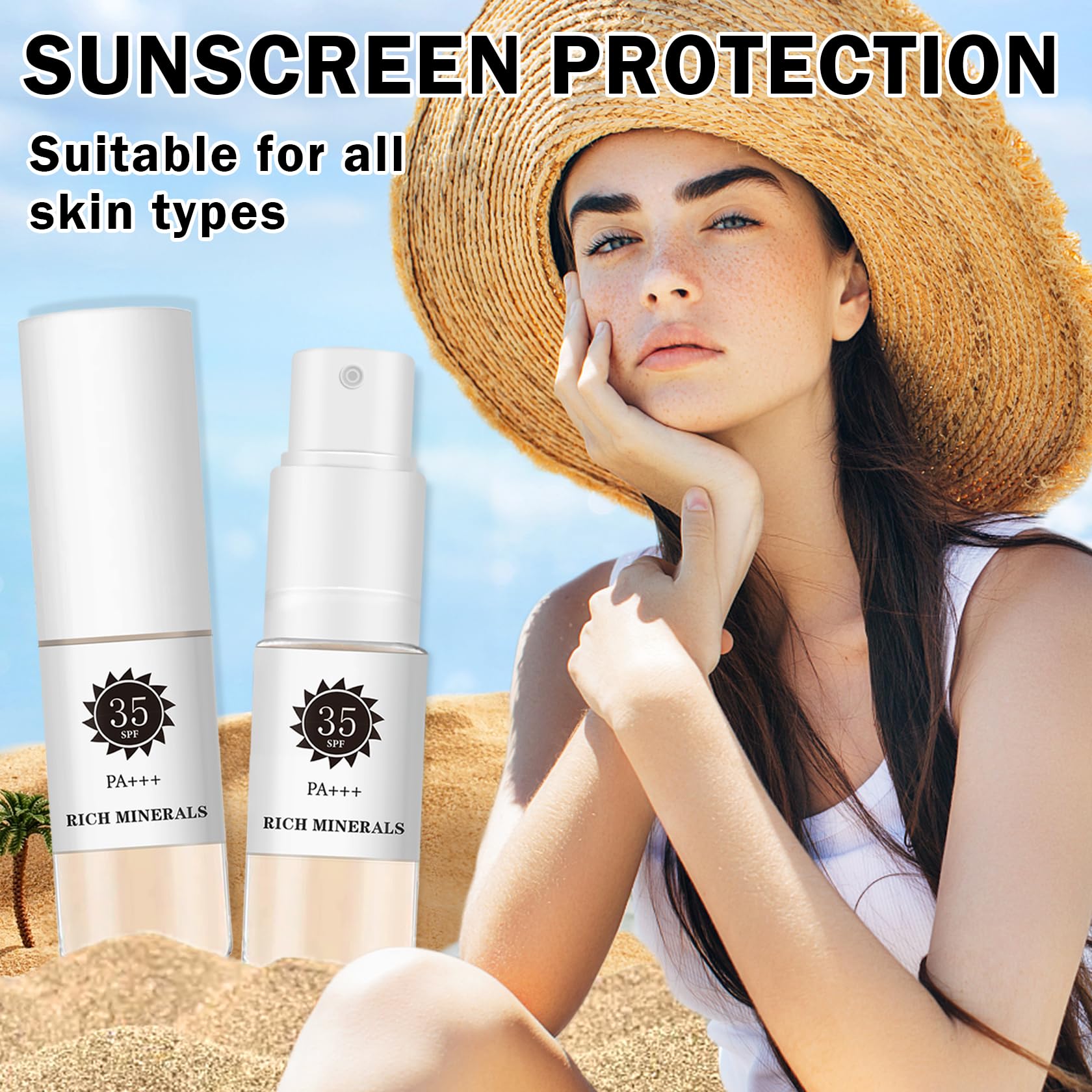 Mineral Sunscreen Powder SPF 35 - Vegan & Cruelty Free Setting Powder for Face, Hair & Body | Full Coverage Scalp Protection | Translucent Makeup Finishing Powder for Flawless Skin | Perfect for Beach Days, Outdoor Activities & Daily Sun Protection
