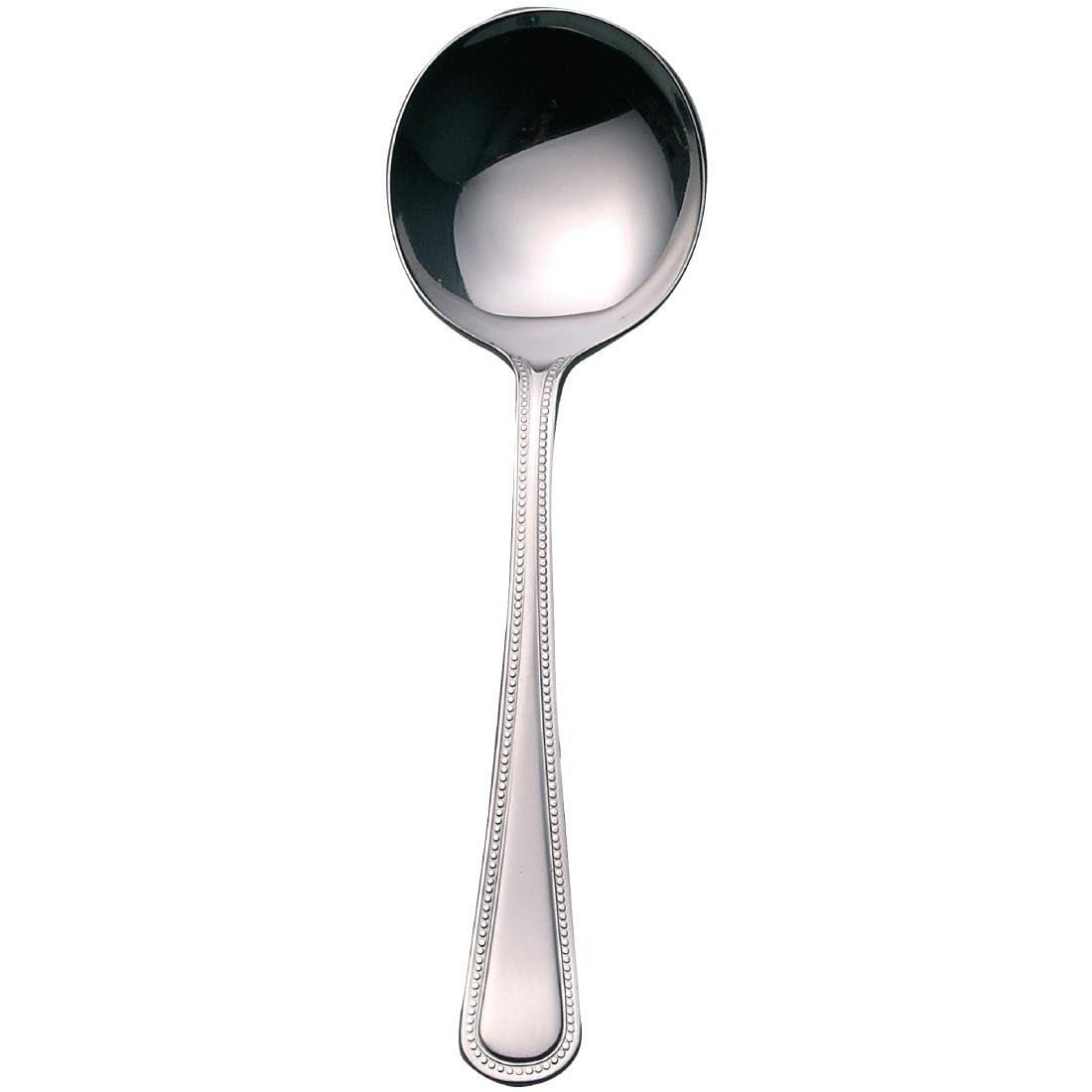 Olympia 12-Piece Bead Soup Spoon Set - 172mm 18/0 Stainless Steel Dining & Serving Cutlery - Perfect for Restaurants, Catering & Home Dinner Parties