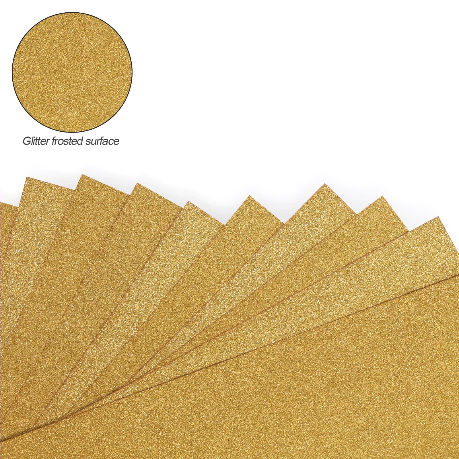 Glitter Cardstock Paper A4, 20 Sheets - Gold Shimmer Sparkly Craft Paper for DIY Scrapbooking, Party Decorations, Graduation & Birthday Invitations - Perfect for Greeting Cards, Gift Wrapping & Home Decor