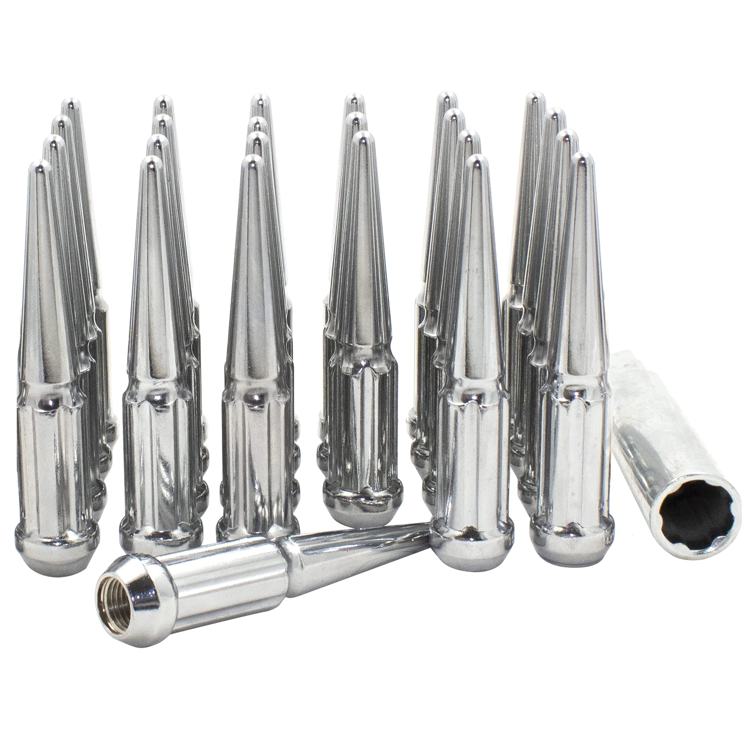 20 Pcs 14x2.0 Thread Lug Nuts for Ford F150 - Chrome Truck Wheel Accessories for Off-Road & Custom Builds