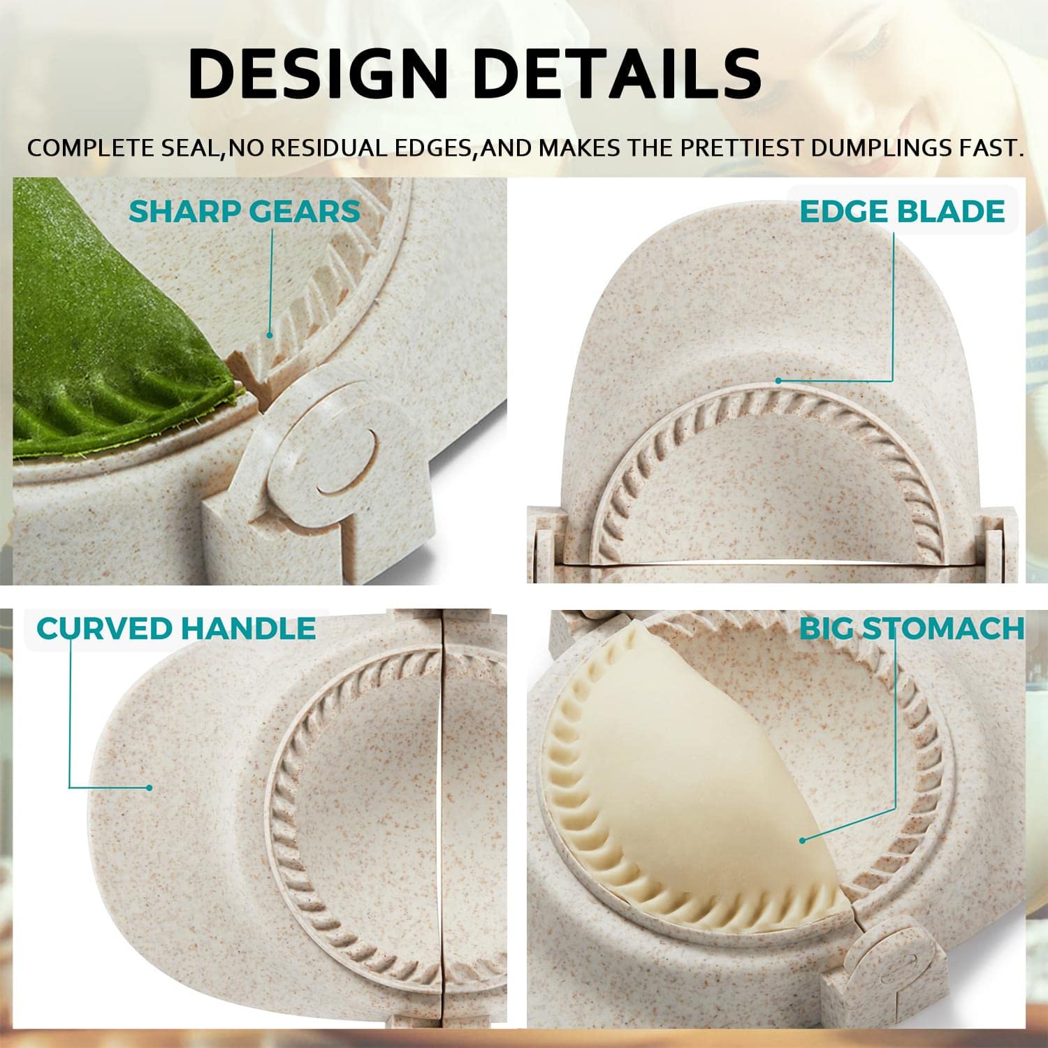 4-inch Empanada Press Maker Mold Set with Dough Cutter - Professional Dumpling Maker for Empanadas, Pierogis, Pastelitos, Calzones & Turnovers - Perfect for Home Baking, Party Snacks & Latin American Cuisine - White Kitchen Gadget