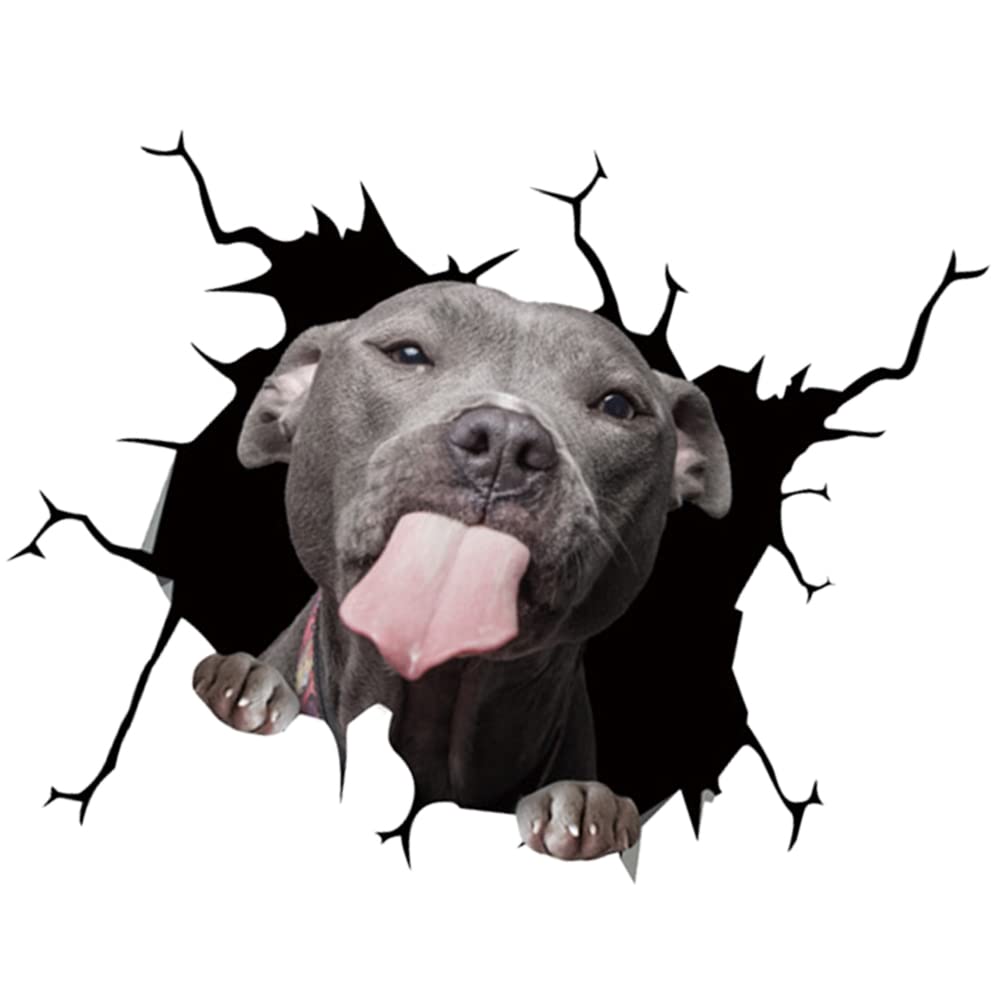 Realistic 3D Dog Stickers for Car Windows - Funny Pet Decals & Puppy Crack Electrostatic Clings - Waterproof Auto Decor Accessories for Cars, Walls & Home Use