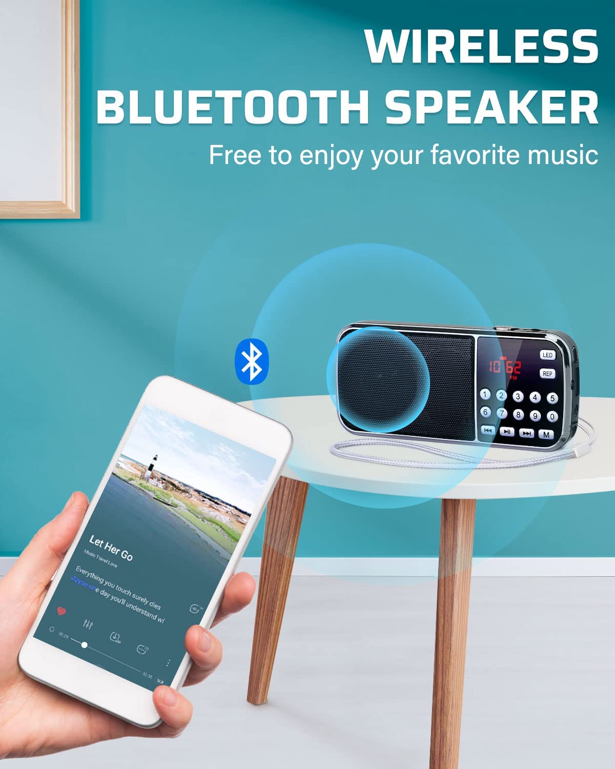 PRUNUS J-189 & J-777 Bluetooth AM/FM Portable Radio with Dual Speaker & Heavy Bass - Best Reception Pocket Walkman for Outdoor, Travel, Gym, and Home Use (Black + White)