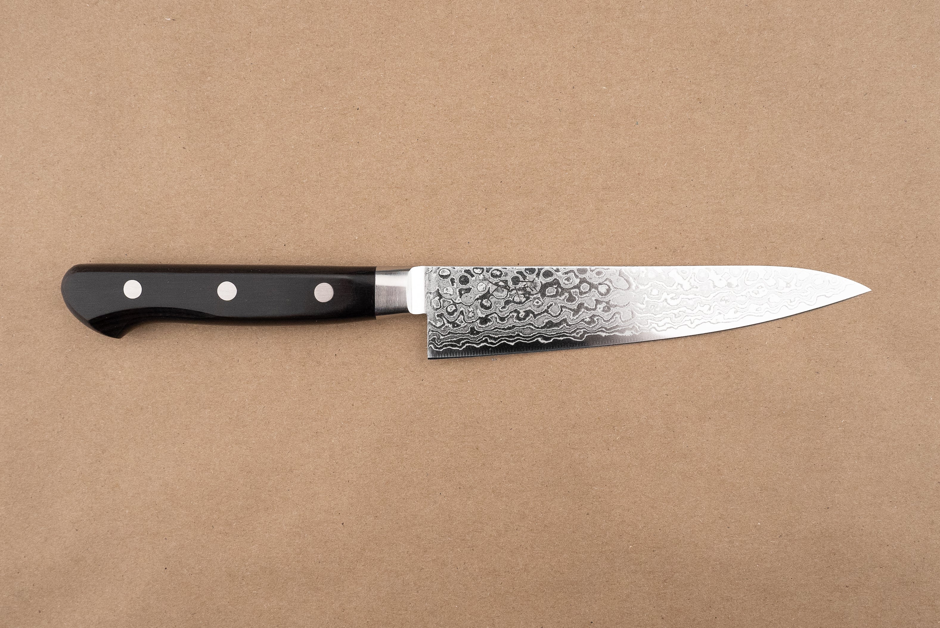 Tsunehisa AUS10 Sanjuroku Damascus Western Petty Knife 135mm - Premium Japanese Chef Knife for Precise Slicing, Peeling & Garnishing in Professional & Home Kitchens