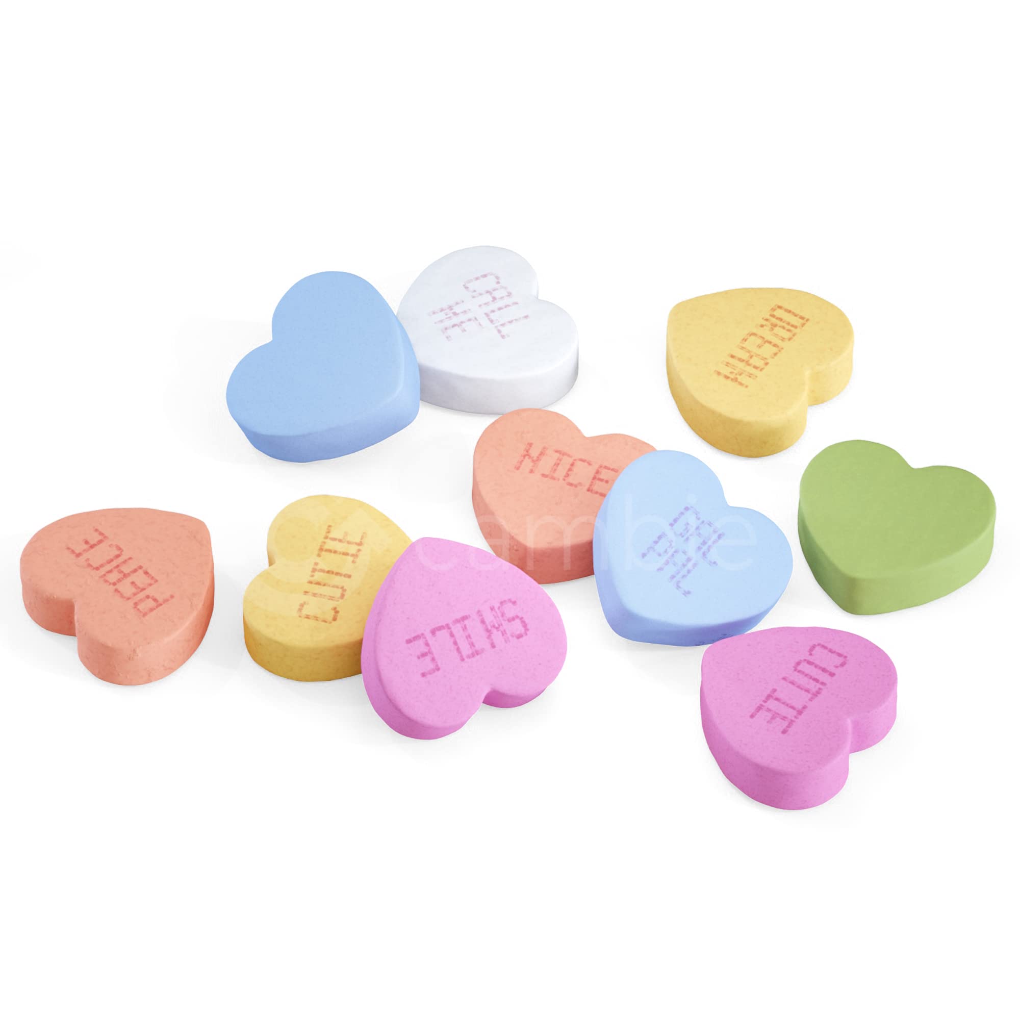 Cambie Small Conversation Hearts - 2 lbs Bulk Pastel Valentine's Candy with Fruity & Mint Flavors | Colorful Sweet Treats for Valentine's Day, Weddings, Party Favors & Classroom Rewards