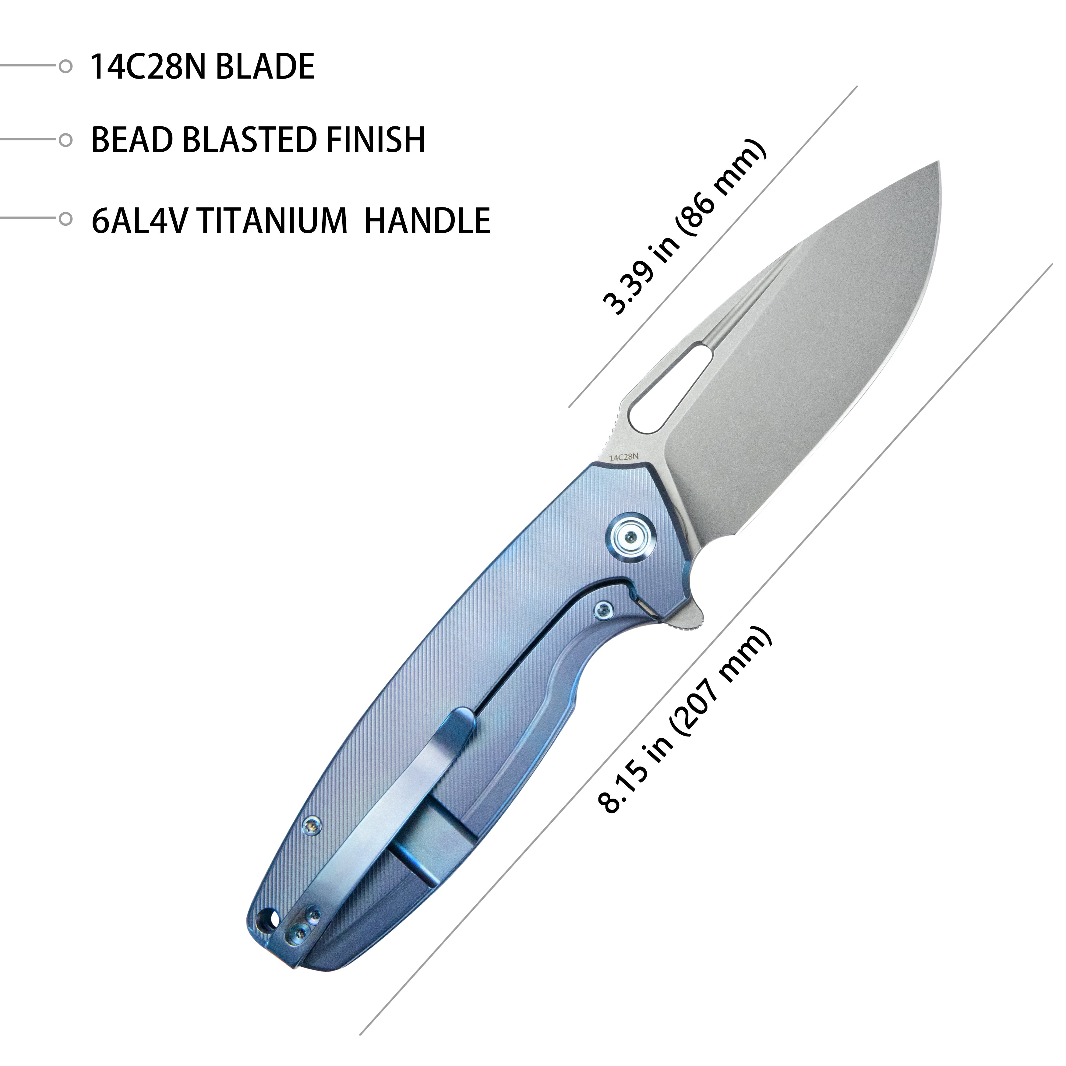 Kubey Tityus Frame Lock Flipper Folding Knife - 3.39
