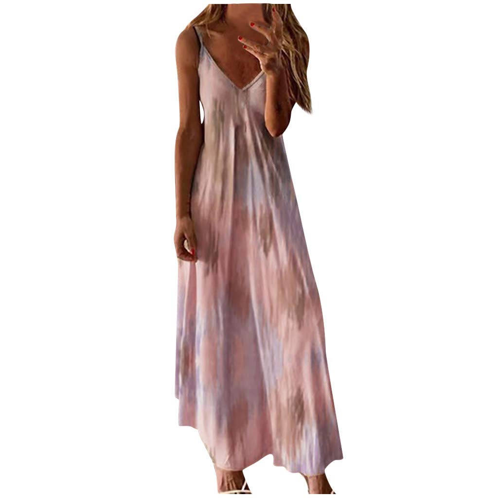 Women's Summer Beach Dress - Casual Loose Long Sleeveless Vintage Maxi Dress | Perfect for Beach Vacations, Pool Parties & Summer Outings