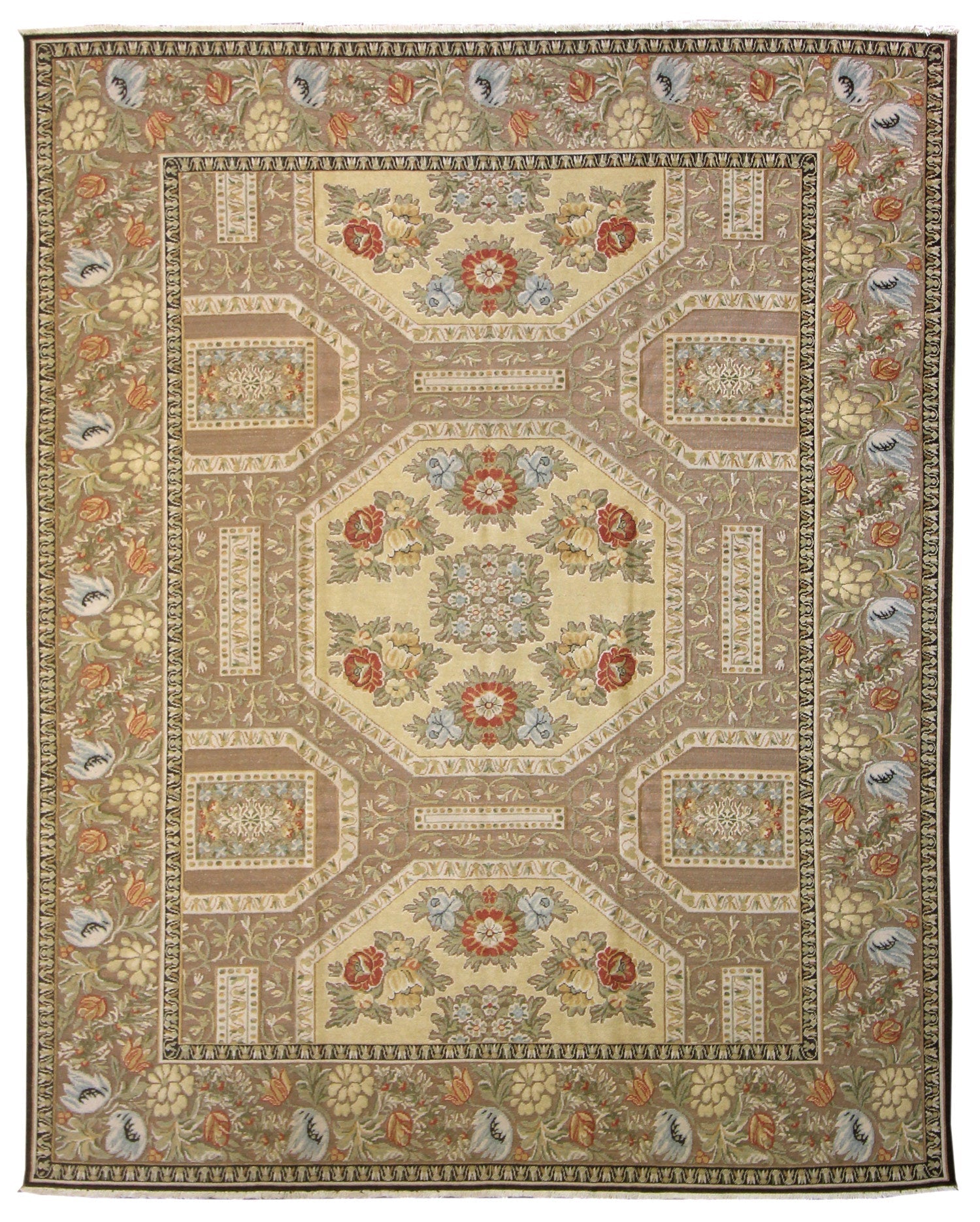 Handwoven Traditional Axminster Rug J63352 - Premium Wool Carpet for Living Room, Bedroom & Dining Area Decor