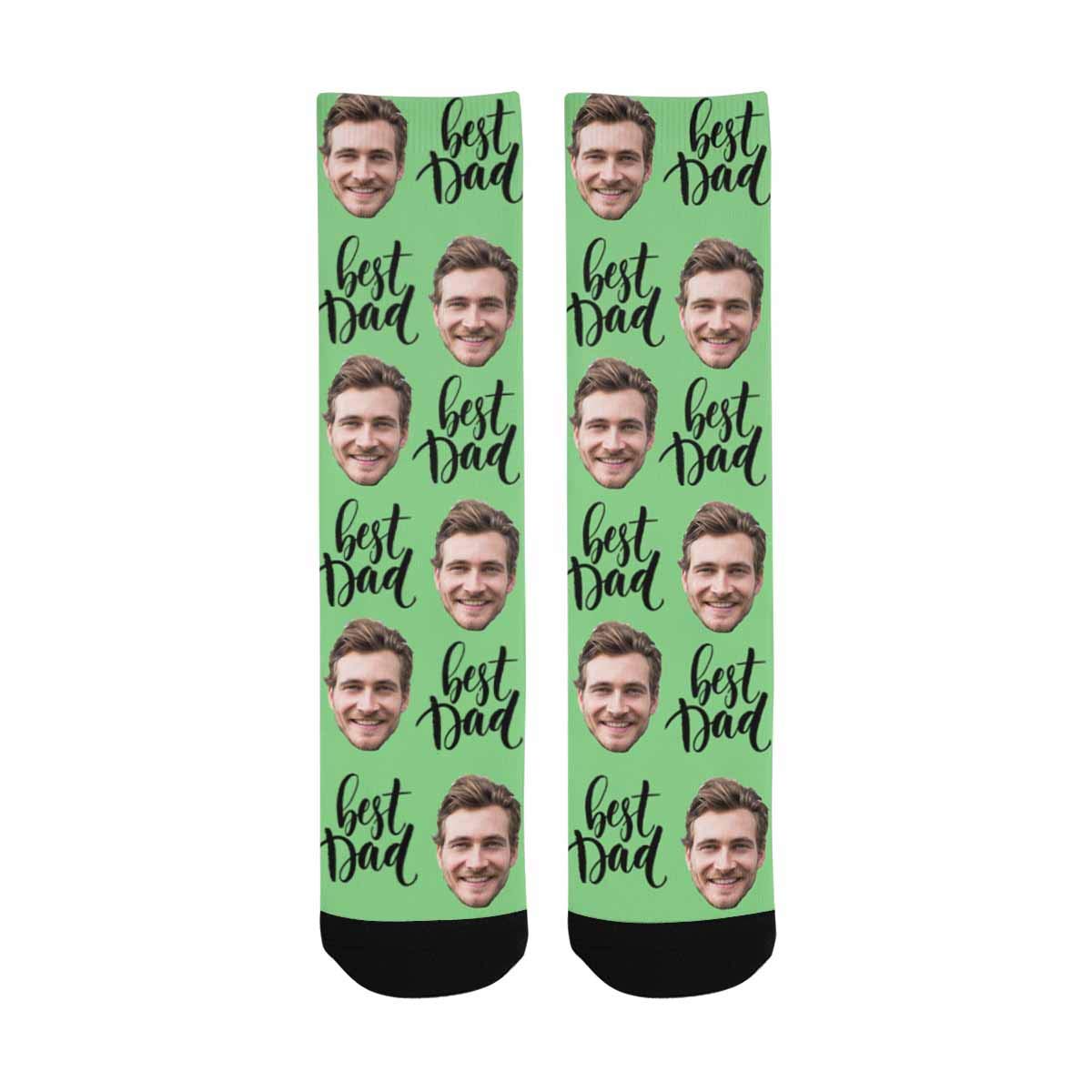Personalized Photo Socks for Men - Custom Picture Crew Socks | Best Father's Day Gift Idea | Unisex Funny Face Socks for Dad | Perfect for Holidays, Birthdays & Family Gifts
