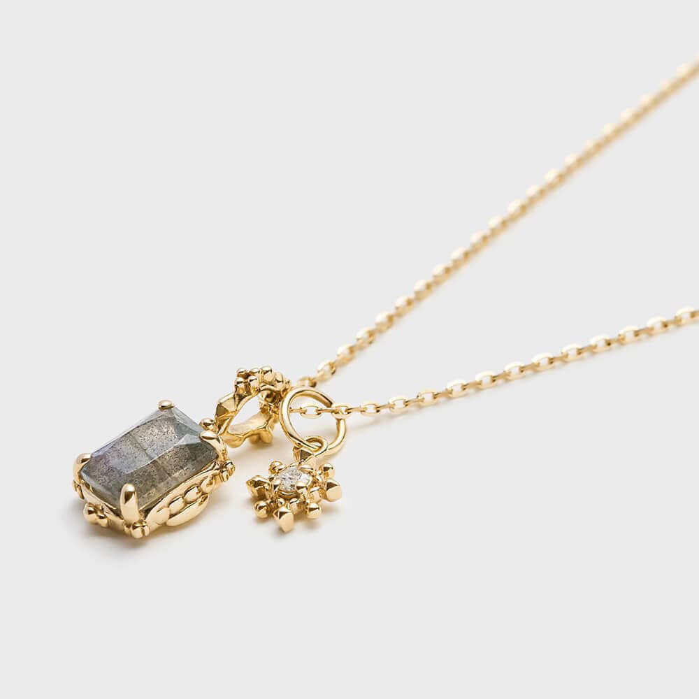 Make A Wish Amethyst Peridot Sandstone Pendant Necklace with Snowflake Charm | HD154 | Elegant Jewelry Gift for Women, Birthday, Christmas & Special Occasions