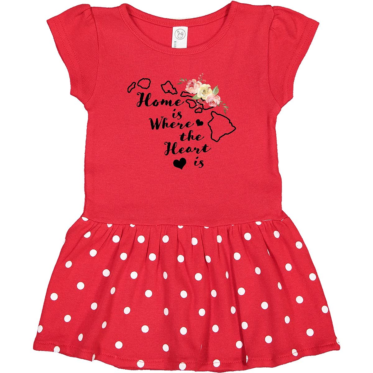 Inktastic Hawaii Home is Where The Heart is Watercolor Floral Baby Dress - Perfect for Family Photos, Beach Vacations & Special Occasions