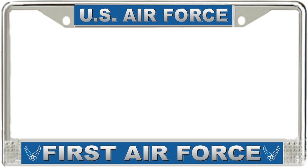 MilitaryBest U.S. Air Force First Air Force License Plate Frame - Durable Metal Car Accessory for Veterans, Enthusiasts & Patriotic Drivers - Perfect for Trucks, Cars & Motorcycles