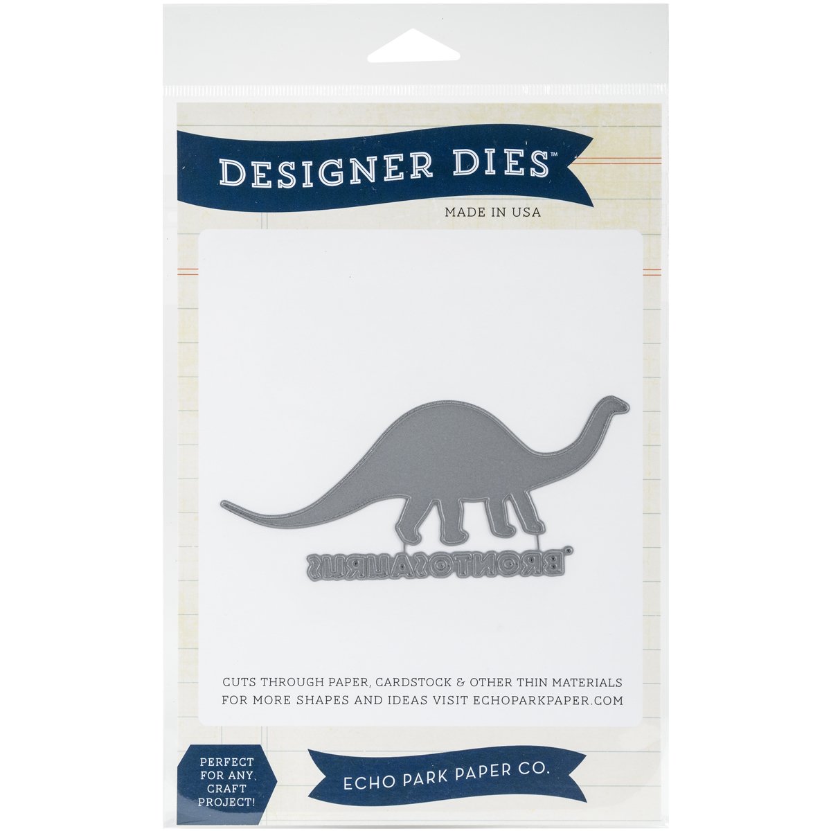 Echo Park Paper Company Brontosaurus Die Set - Dinosaur Scrapbooking Supplies for Card Making, DIY Crafts, and Memory Albums