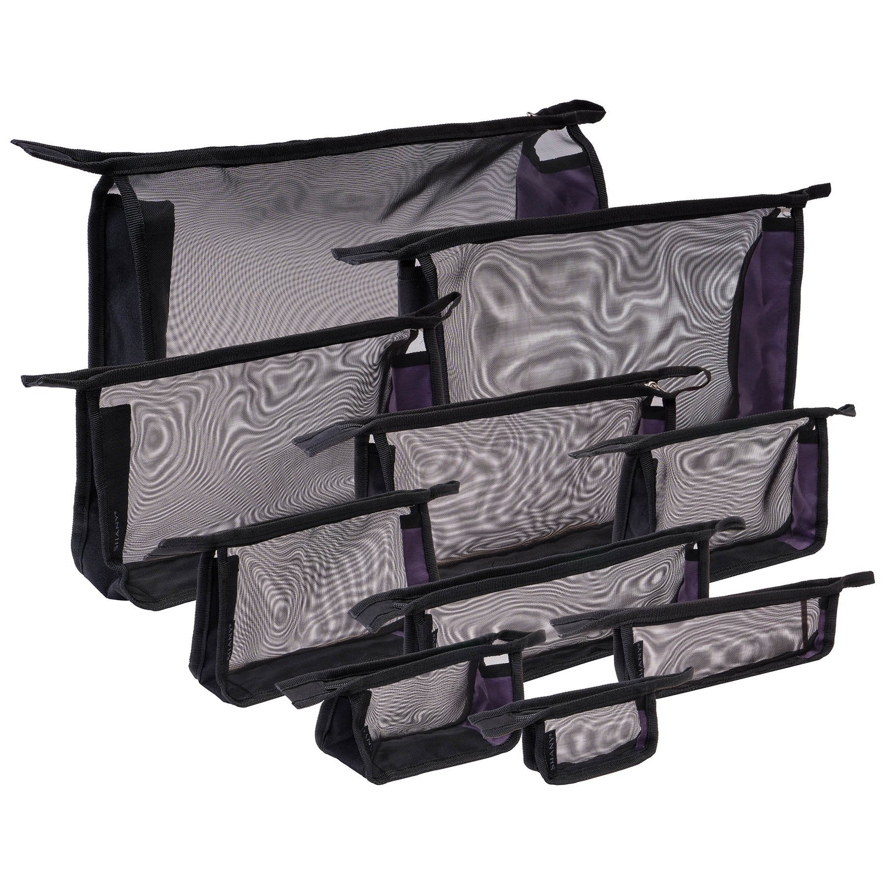 Black Mesh Travel Organizer Bag Set - 10 Piece Waterproof Luggage Organizers for Suitcases, Toiletry & Jewelry | Perfect for Business Trips, Vacations & Weekend Getaways