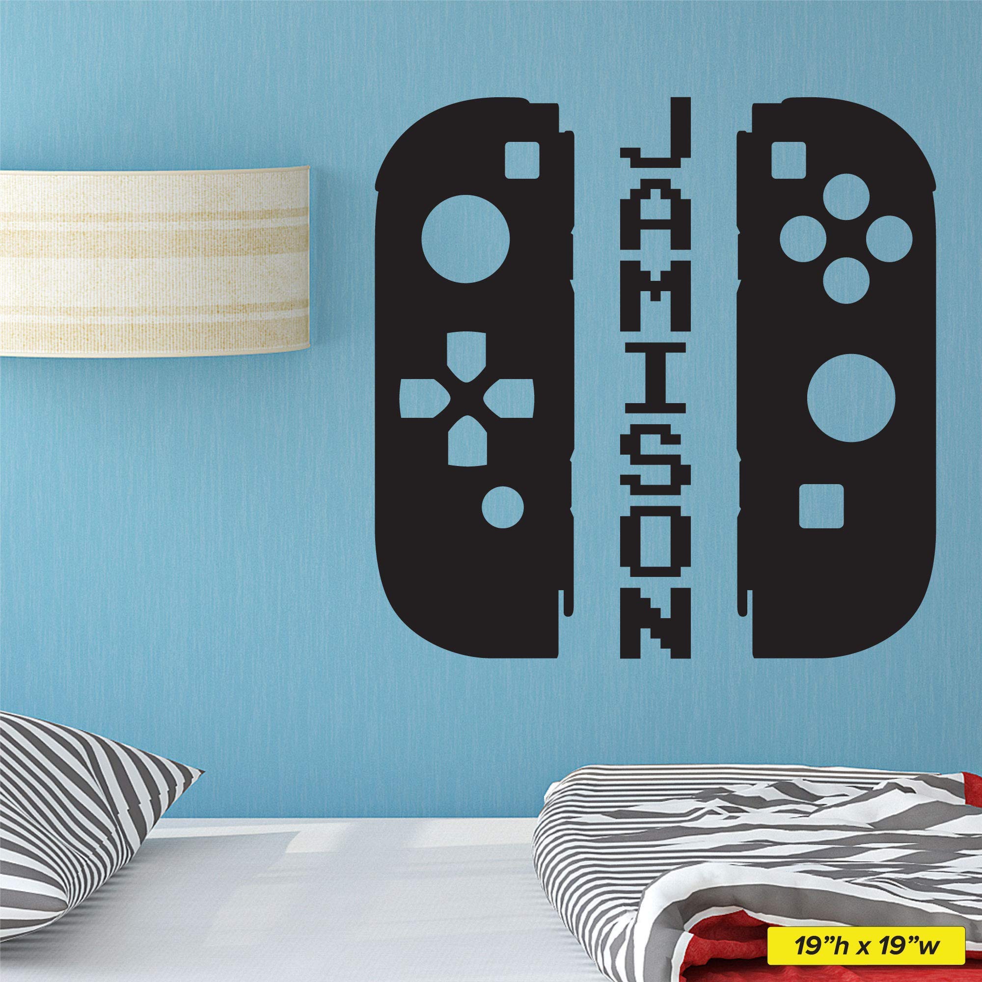 Custom Name Video Game Controller Wall Decal - Gamer Room Decor for Teens