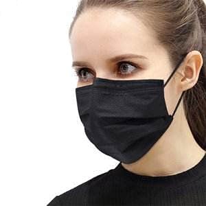 Disposable 3-Ply Surgical Face Mask with Nose Pin & Adjustable Earloop - Soft, Breathable, Medical Grade (Pack of 20, Black) - Ideal for Healthcare, Travel & Daily Protection