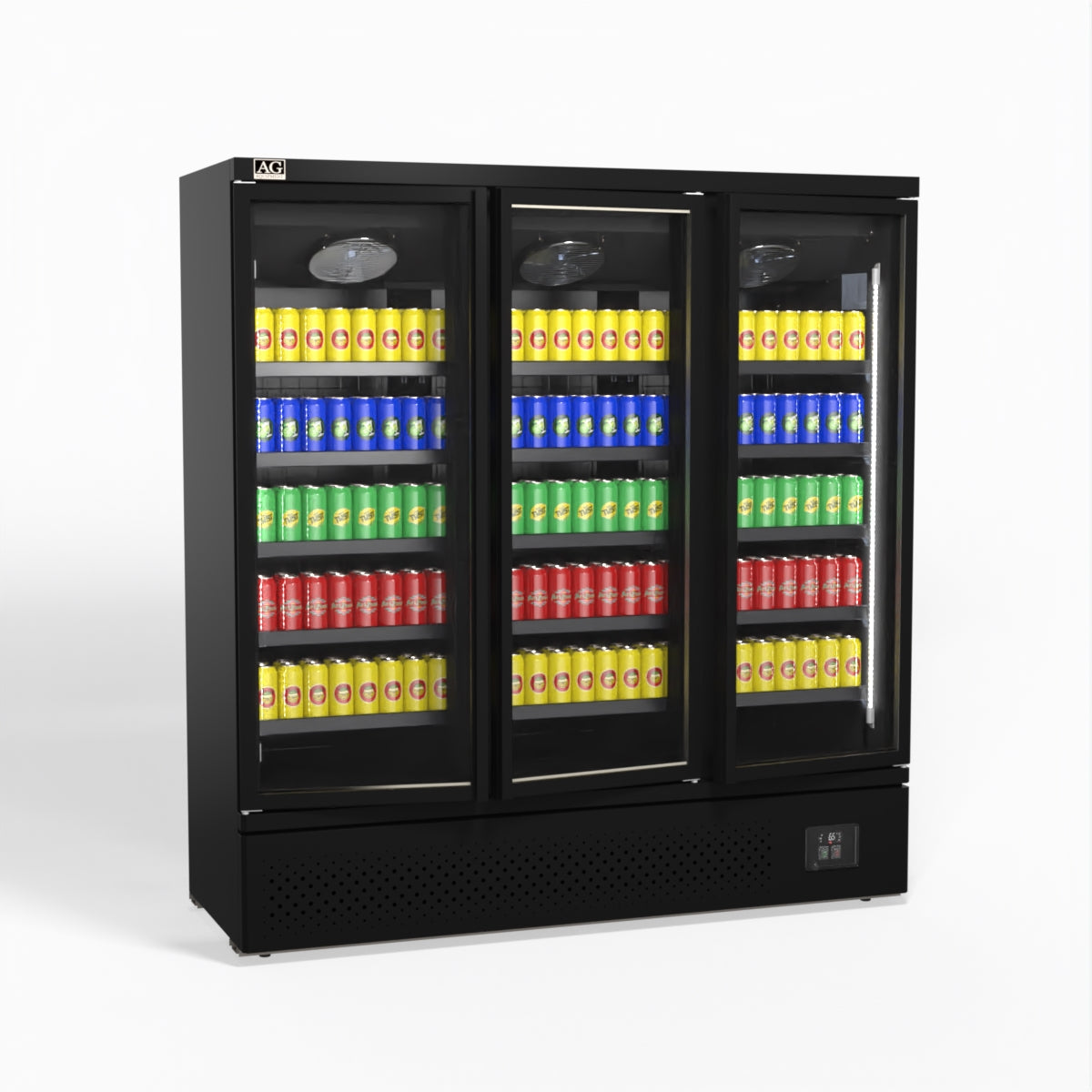 AG Supermarket 3 Glass Door Commercial Upright Display Refrigerator 1539L (54.3 cu ft) - CSB1500 for Grocery Stores, Restaurants & Convenience Shops