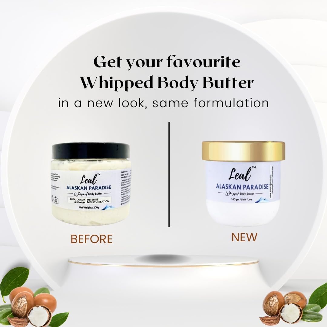 Leal Cosmetics Whipped Body Butter - 180g Alaskan Paradise | Shea Butter Moisturizer for Dry Skin | 24-Hour Hydration | Non-Sticky Body Lotion | Sulfate & Paraben Free | Perfect for Daily Skincare & Gift Giving
